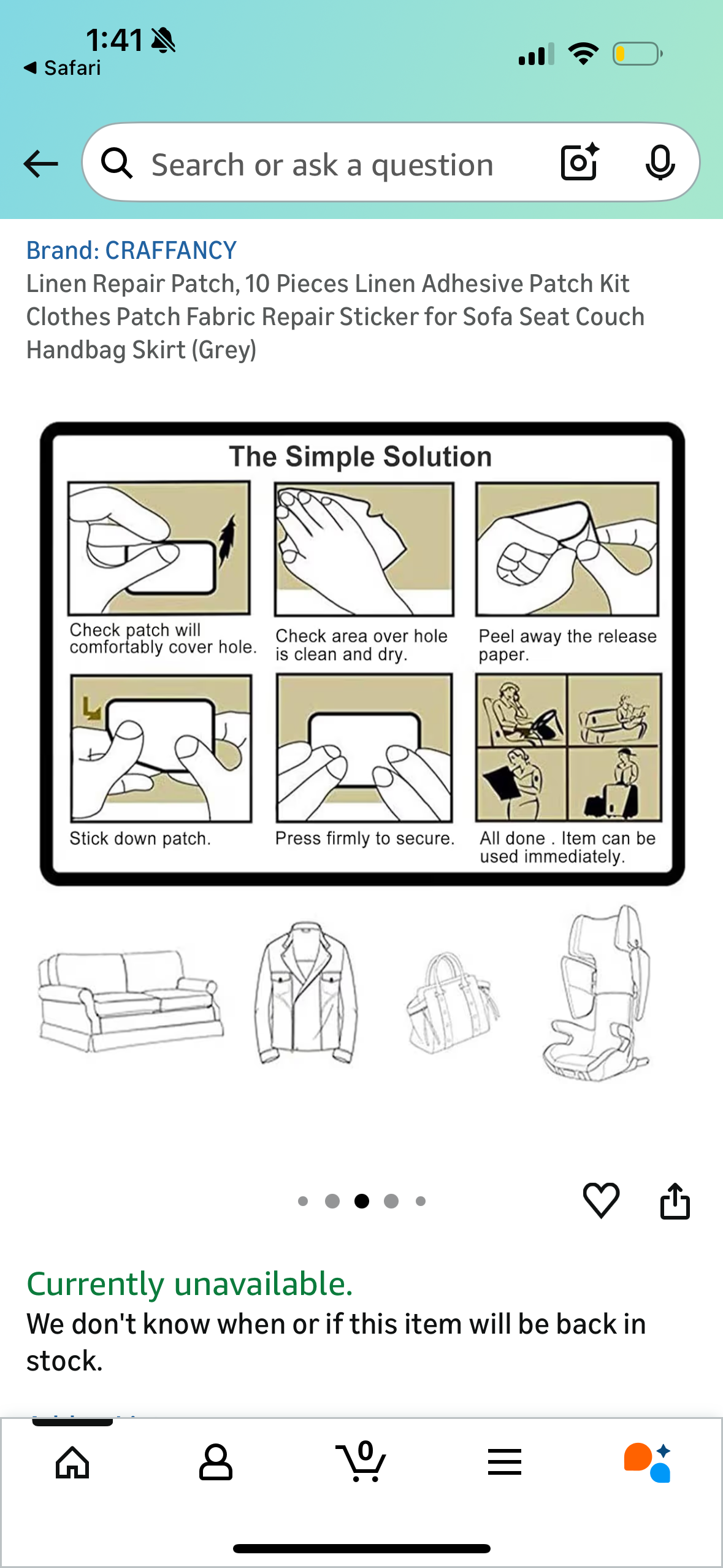 Linen Repair Patch, 10 Pieces Linen Adhesive Patch Kit Clothes Patch Fabric Repair Sticker for Sofa Seat Couch Handbag Skirt (Grey)