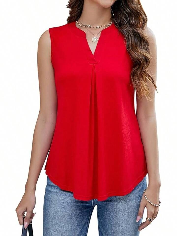 Womens Loose Fit Tank Top, Red (Size Small & Medium)