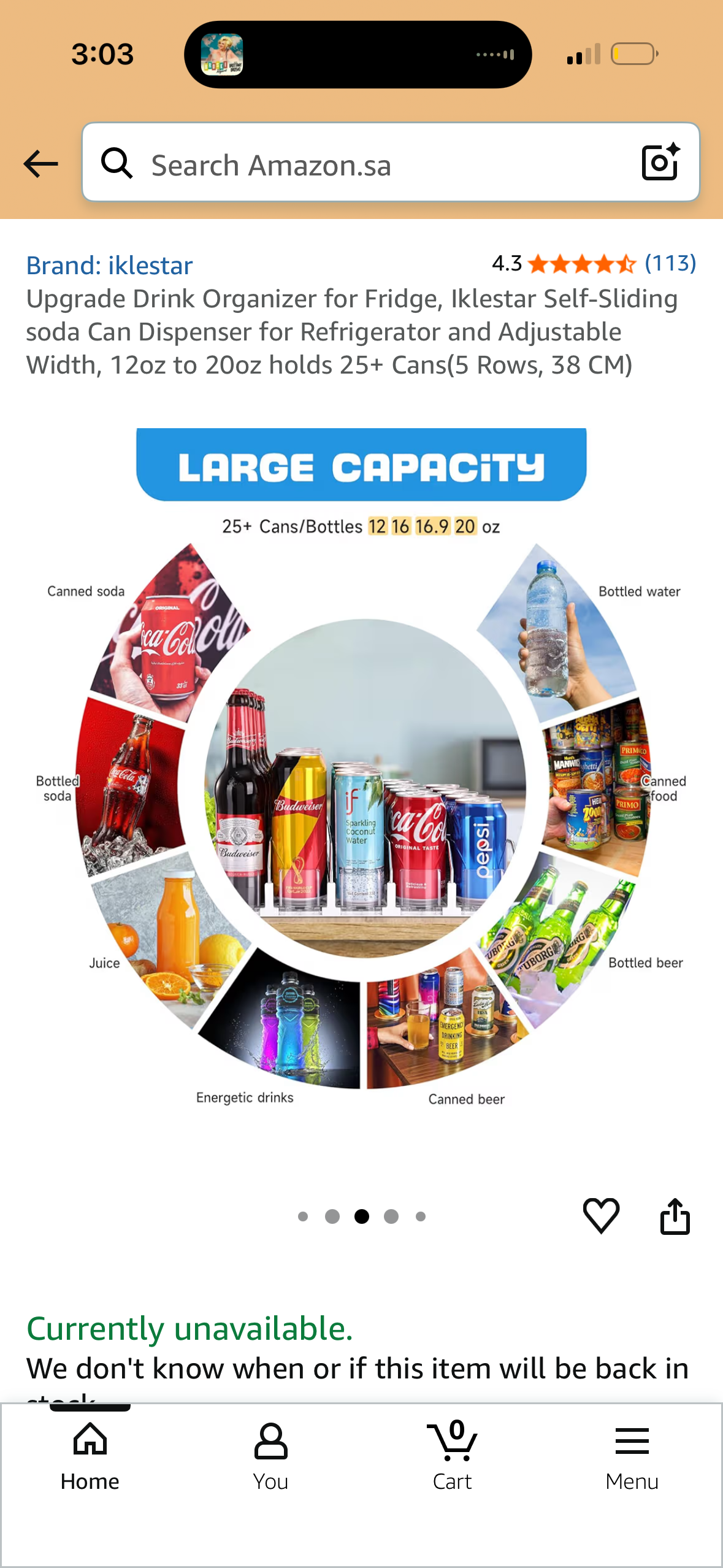 Upgrade Drink Organizer for Fridge, Iklestar Self-Sliding soda Can Dispenser for Refrigerator and Adjustable Width, 12oz to 20oz holds 25+ Cans(5 Rows, 38 CM)