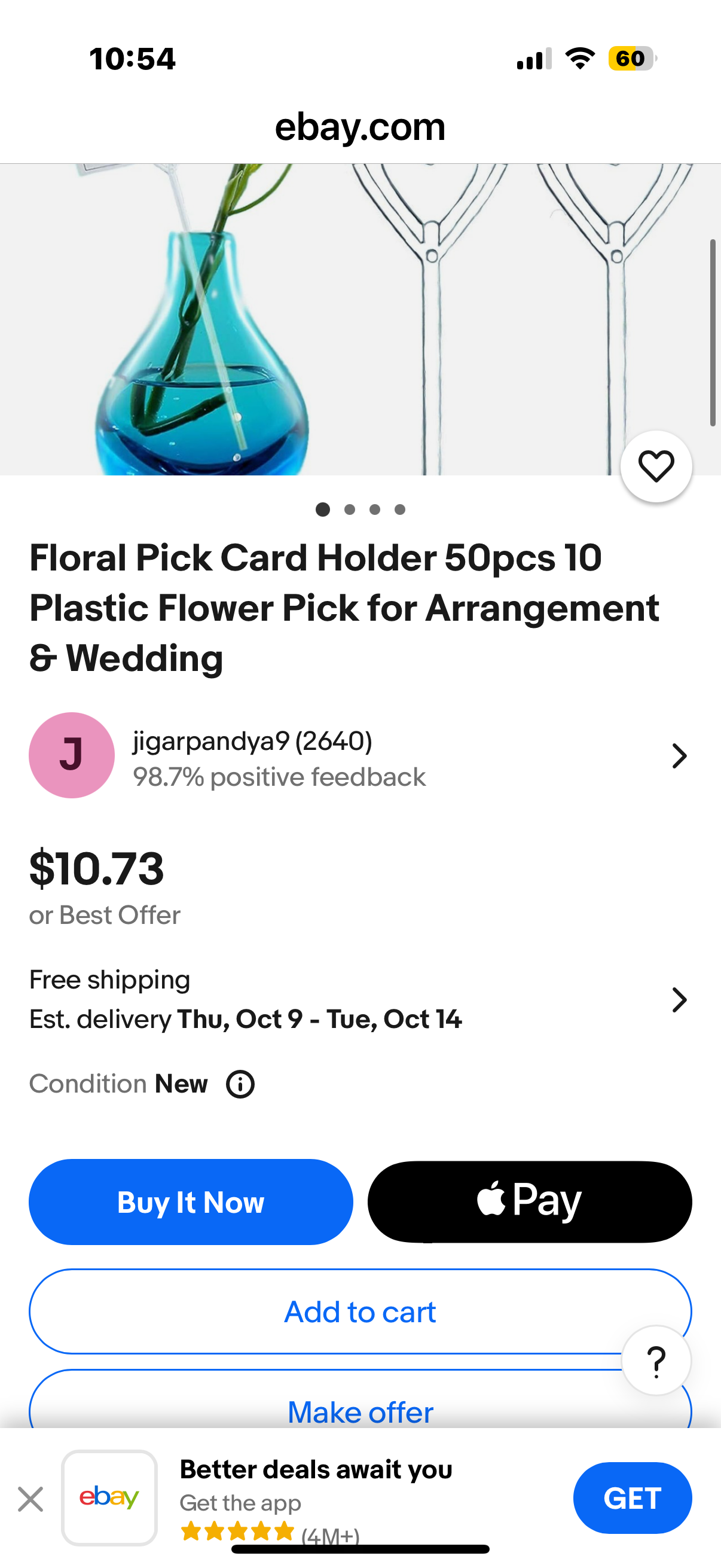 Floral Pick Card Holder 50pcs 10 Plastic Flower Pick for Arrangement & Weddingp