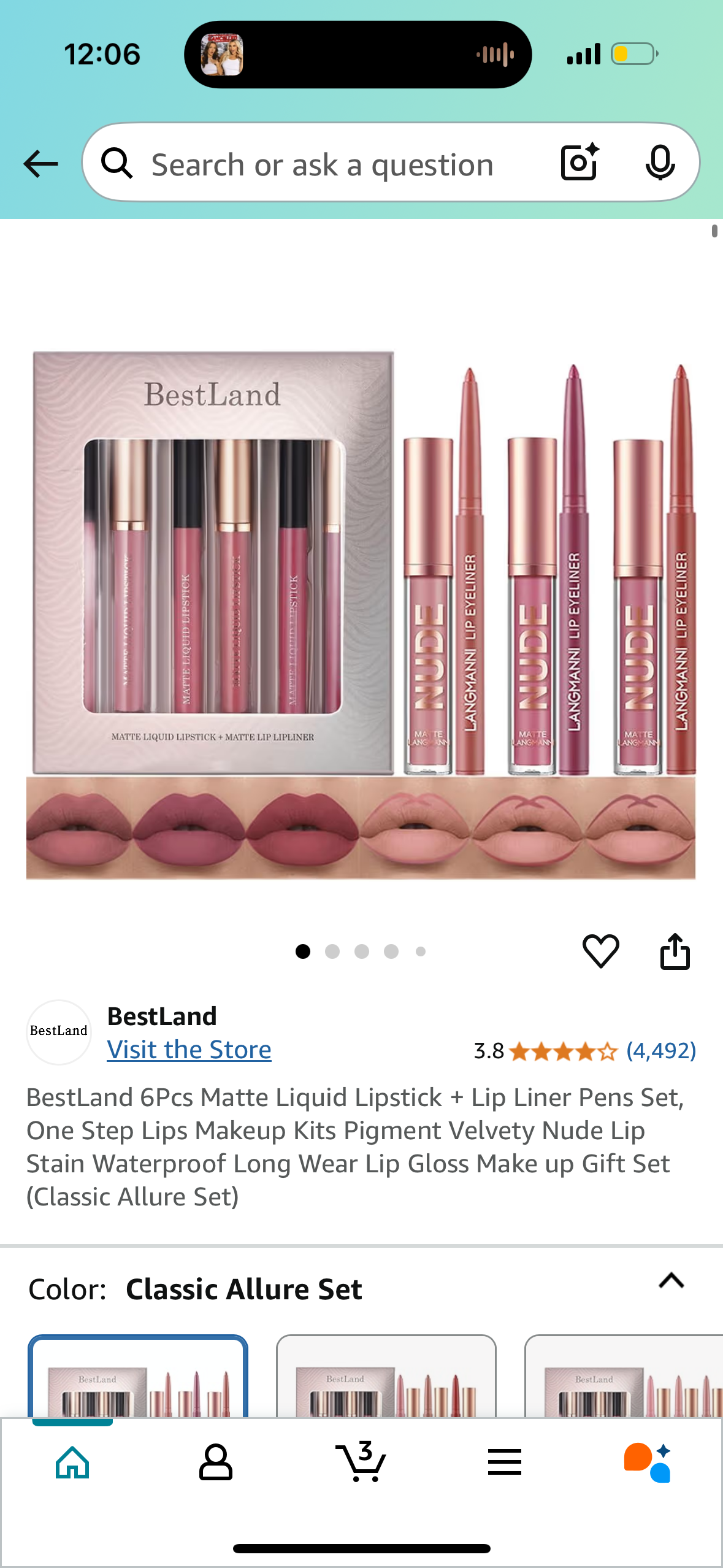BestLand 6Pcs Matte Liquid Lipstick + Lip Liner Pens Set, One Step Lips Makeup Kits Pigment Velvety Nude Lip Stain Waterproof Long Wear Lip Gloss Make up Gift Set (Classic Allure Set)