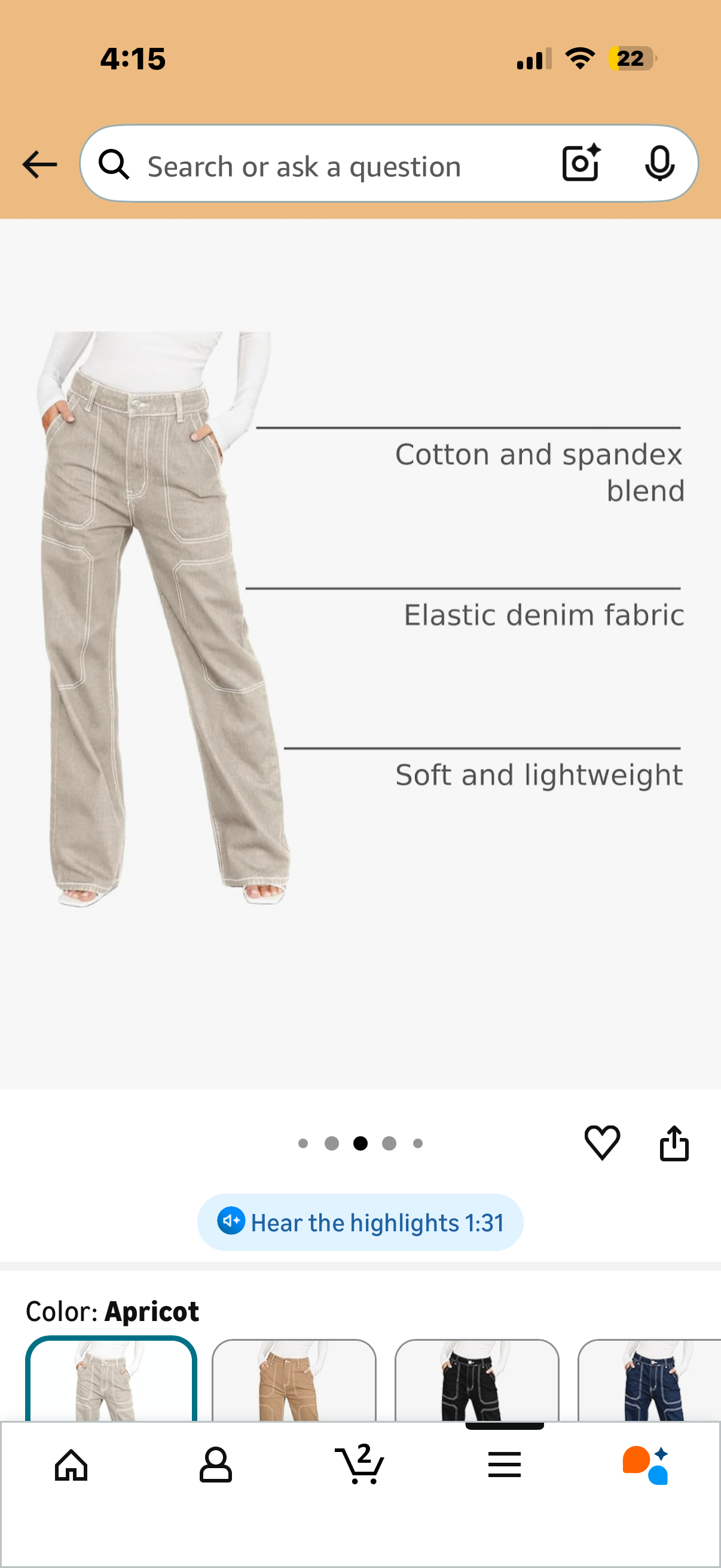 Dokotoo Women's Casual Mid Waist Cargo Jeans Stretch Button Wide Leg Denim Pants with Pockets (Size 10)