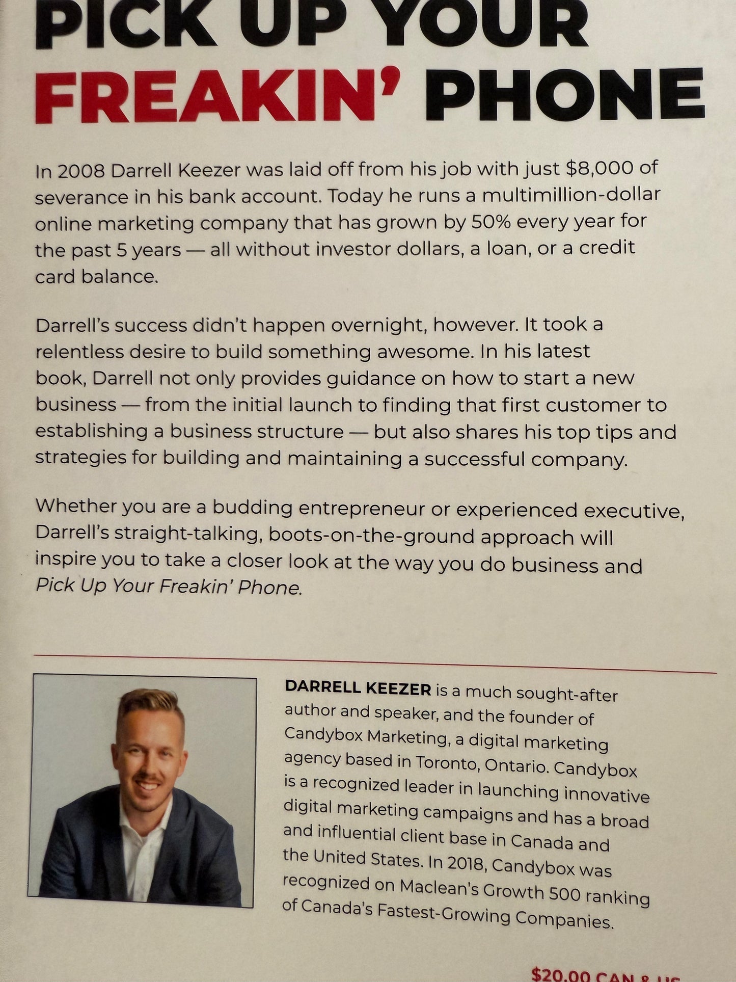Darrell Keezer Pick Up Your Freakin' Phone: The New Rules for Entrepreneurs
