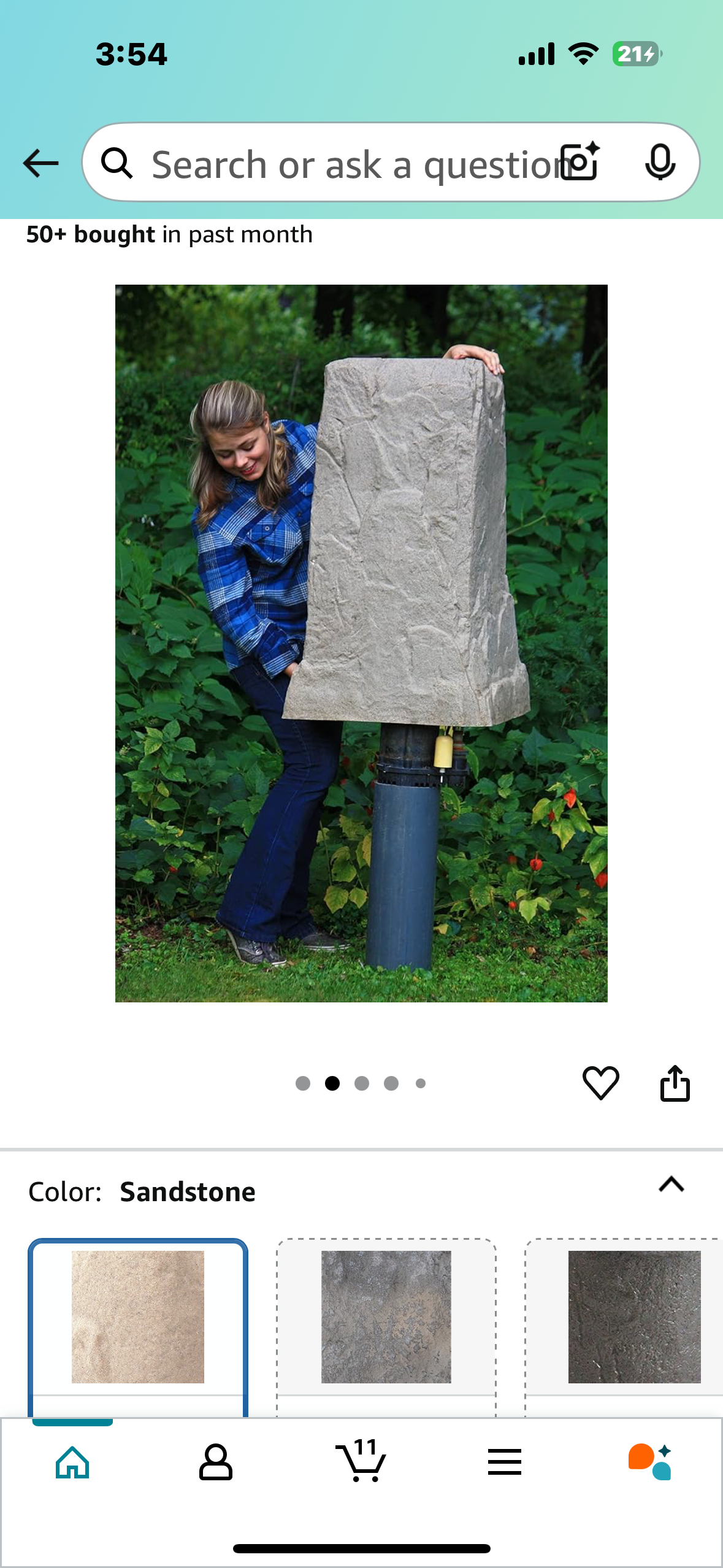 Natural Sandstone Appearance Utility Cover – Lightweight – Easy to Install Tall Monolith Landscape Rock (R594)