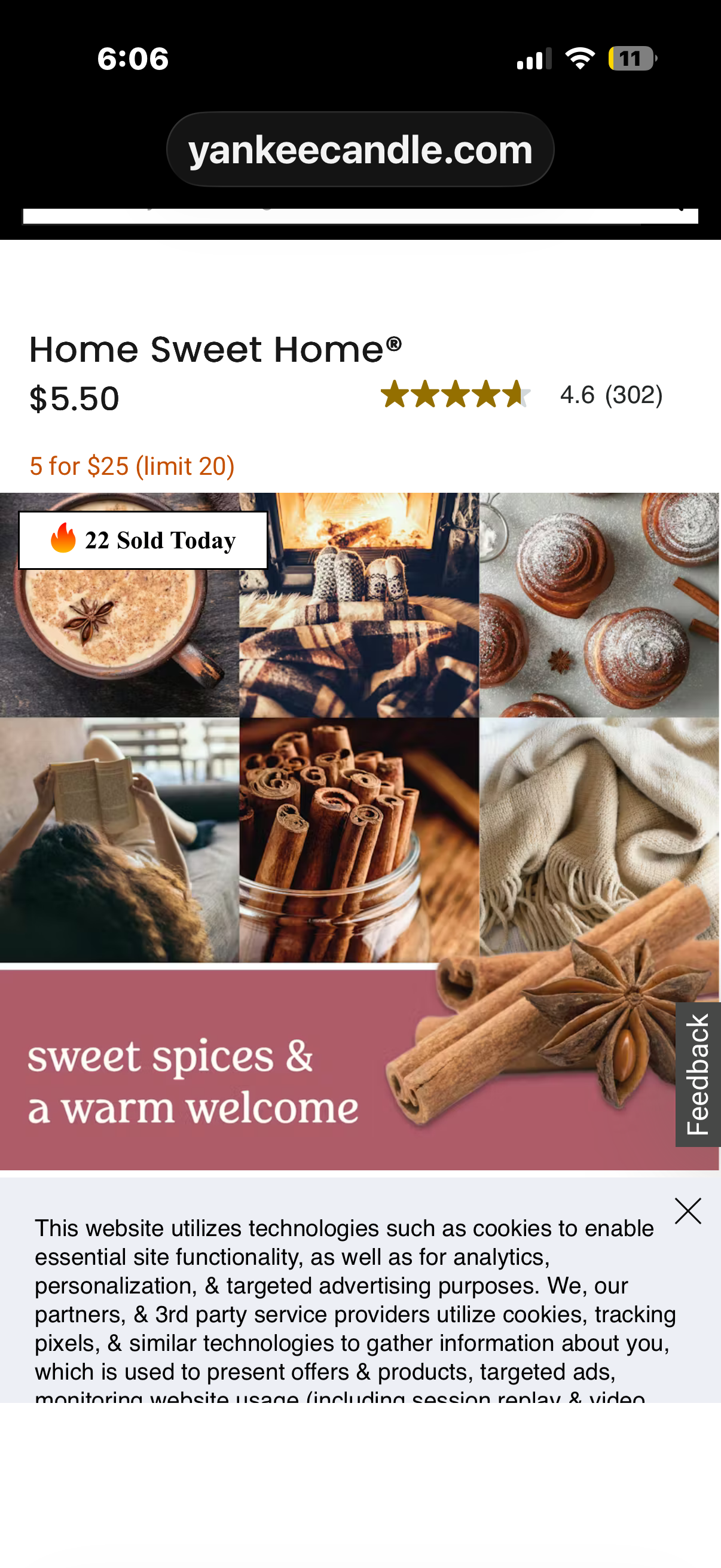 Yankee Candle Home Sweet Home Fragranced Wax Melts