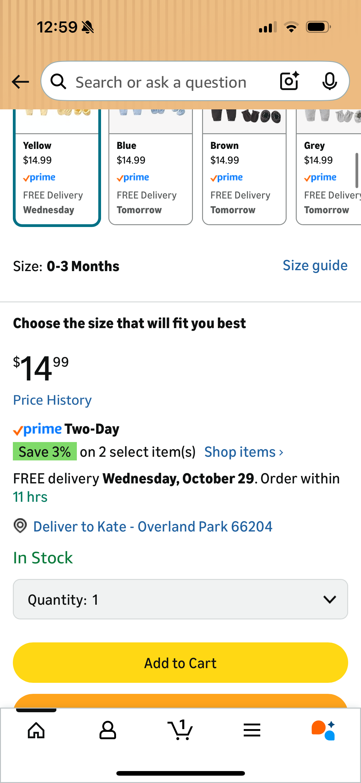 Infant Romper+Burp Cloth+Bib+Mittens+Shoes+Cap Set Breathable Healthy Fabric Tops for Baby (Size 0-3 Months)