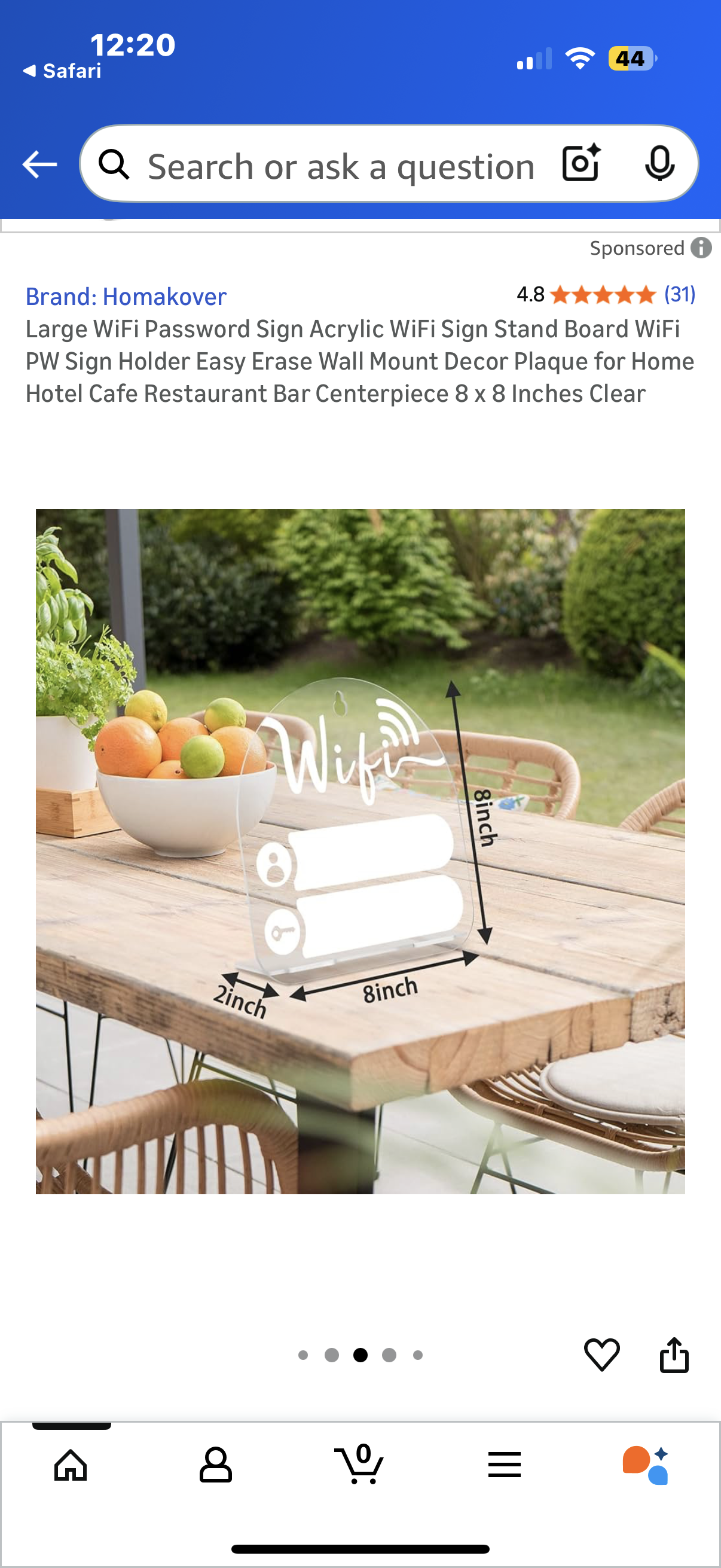 Large WiFi Password Sign Acrylic WiFi Sign Stand Board WiFi PW Sign Holder Easy Erase Wall Mount Decor Plaque for Home Hotel Cafe Restaurant Bar Centerpiece 8 x 8 Inches Clear
