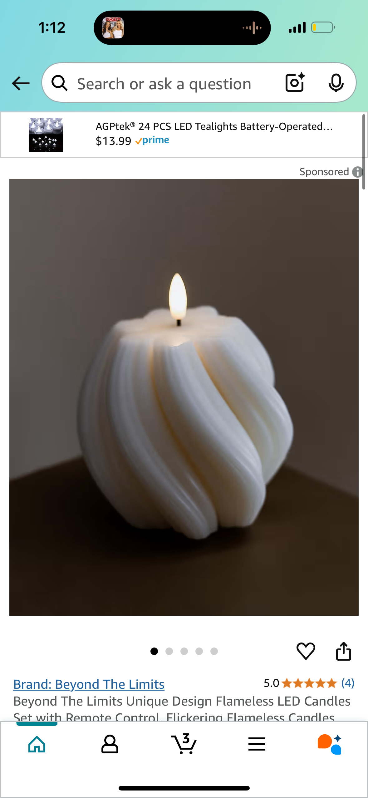 Beyond The Limits Unique Design Flameless LED Candles Set with Remote Control. Flickering Flameless Candles for Romantic Ambiance and Home Decoration. Battery Operated Candles., Ivory