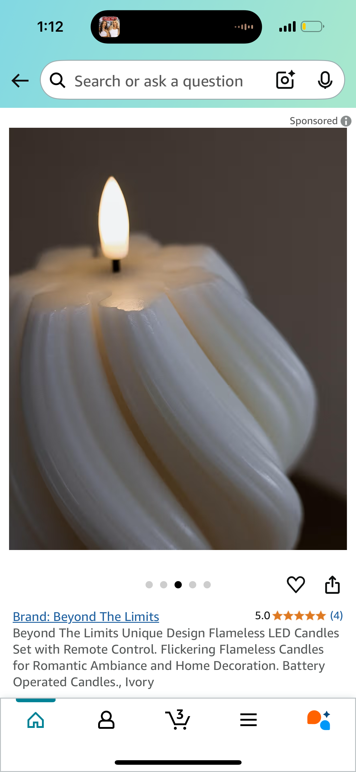 Beyond The Limits Unique Design Flameless LED Candles Set with Remote Control. Flickering Flameless Candles for Romantic Ambiance and Home Decoration. Battery Operated Candles., Ivory