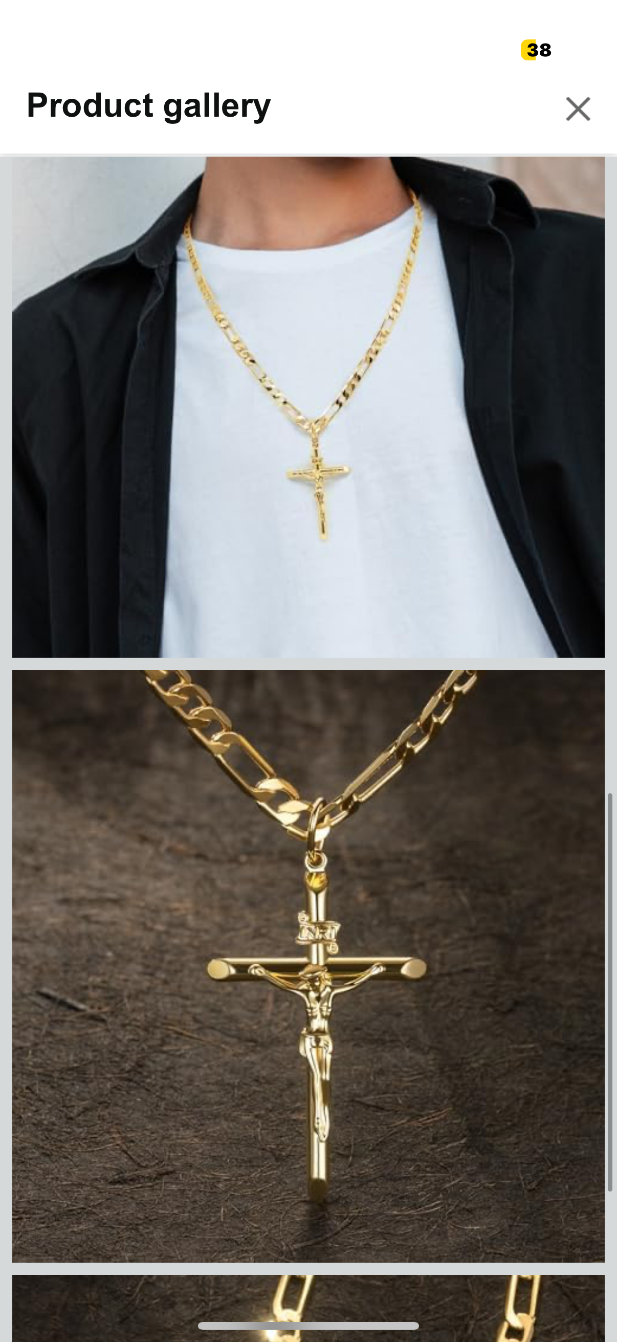 Cross Necklace for Men Crucifix Necklace Men Gold Cross Pendant Symbol of Devotion Pendant for Mens 20/22 / 24 inch (20INCH