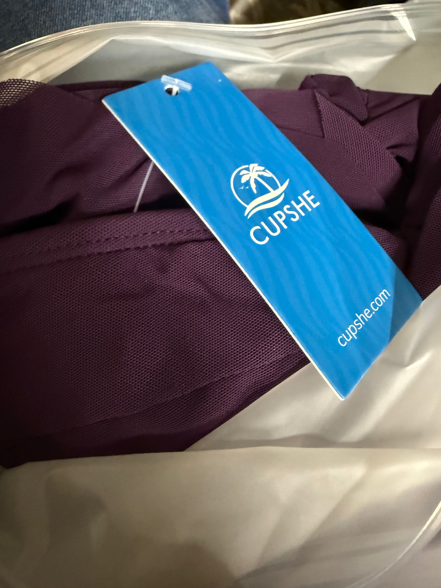 CUPSHE Women's Bikini Sets Two Piece Bathing Suit One Shoulder Ruched Mesh Mid Rise Skirt Bottom Asymmetrical (Size Large)