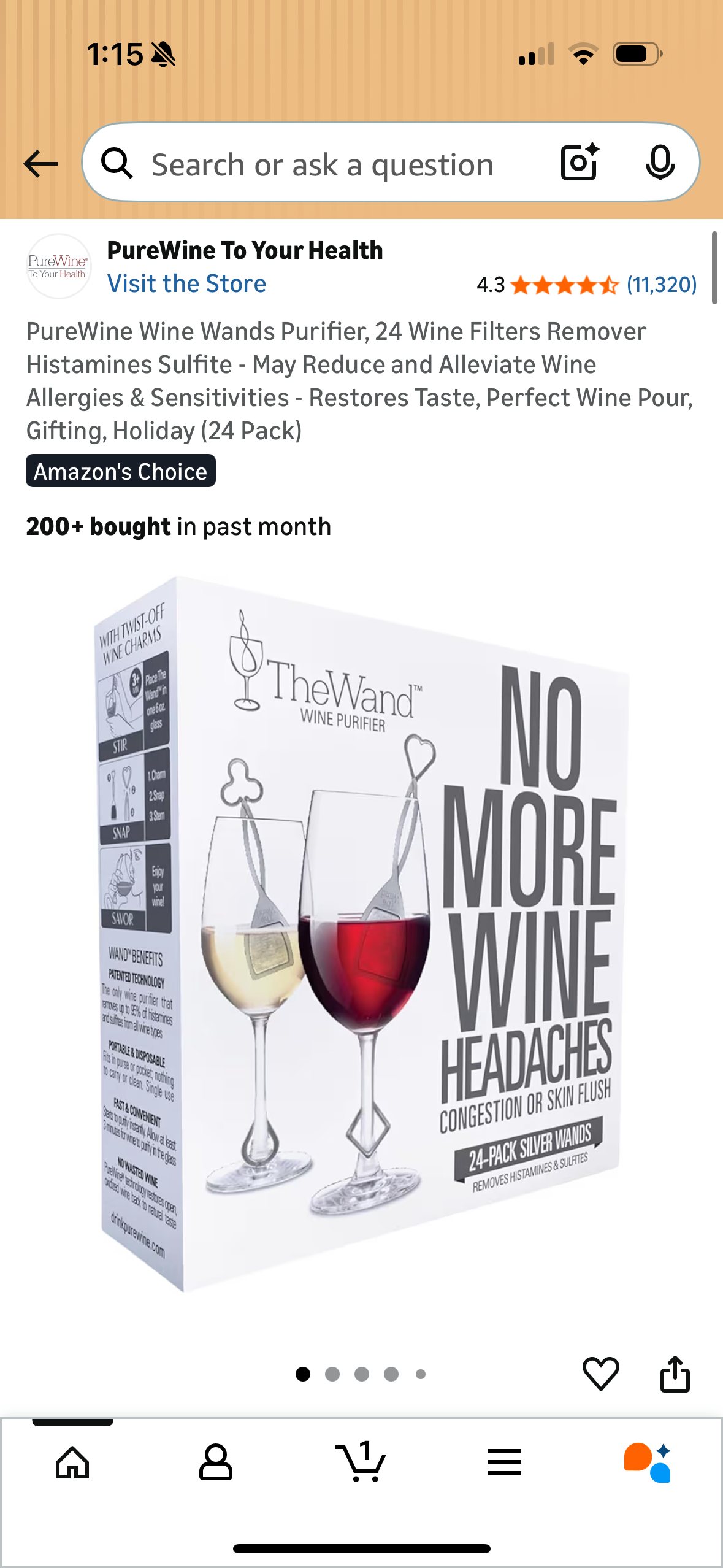 PureWine Wine Wands Purifier, 24 Wine Filters Remover Histamines Sulfite - May Reduce and Alleviate Wine Allergies & Sensitivities - Restores Taste, Perfect Wine Pour, Gifting, Holiday (24 Pack)