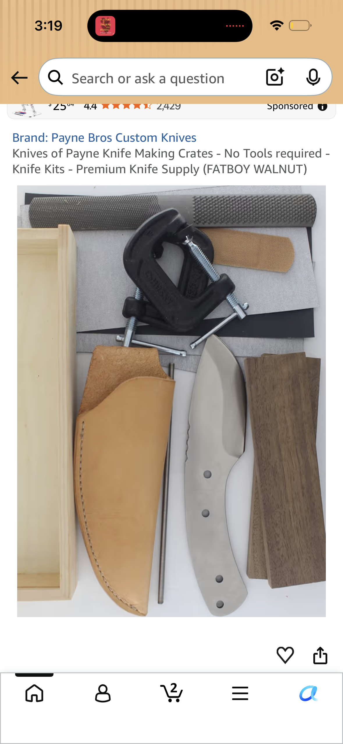 Knives of Payne Knife Making Crates, Wood Crafting - No Tools required - Knife Kits - Premium Knife Supply (OTTER WALNUT)