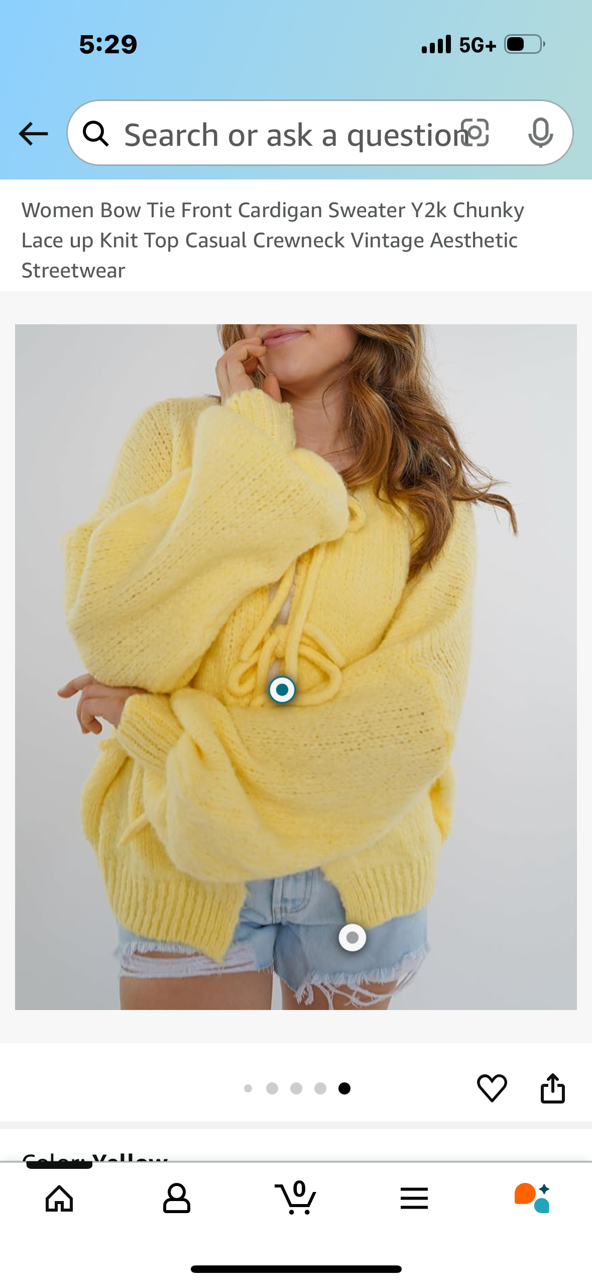Women Bow Tie Front Cardigan Sweater Y2k Chunky Lace up Knit Top Casual Crewneck Vintage Aesthetic Streetwear