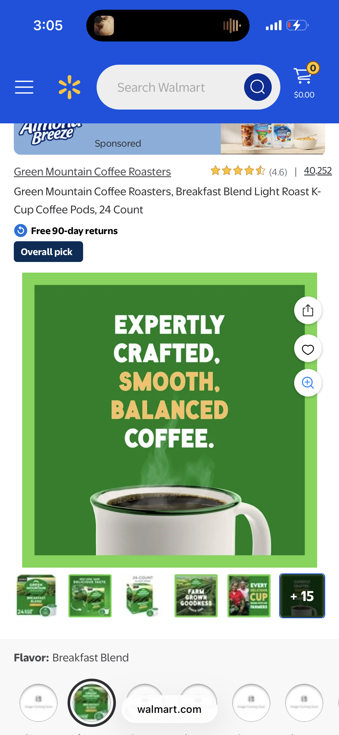 Green Mountain Coffee Roasters, Breakfast Blend Light Roast K-Cup Coffee Pods, 24 Count