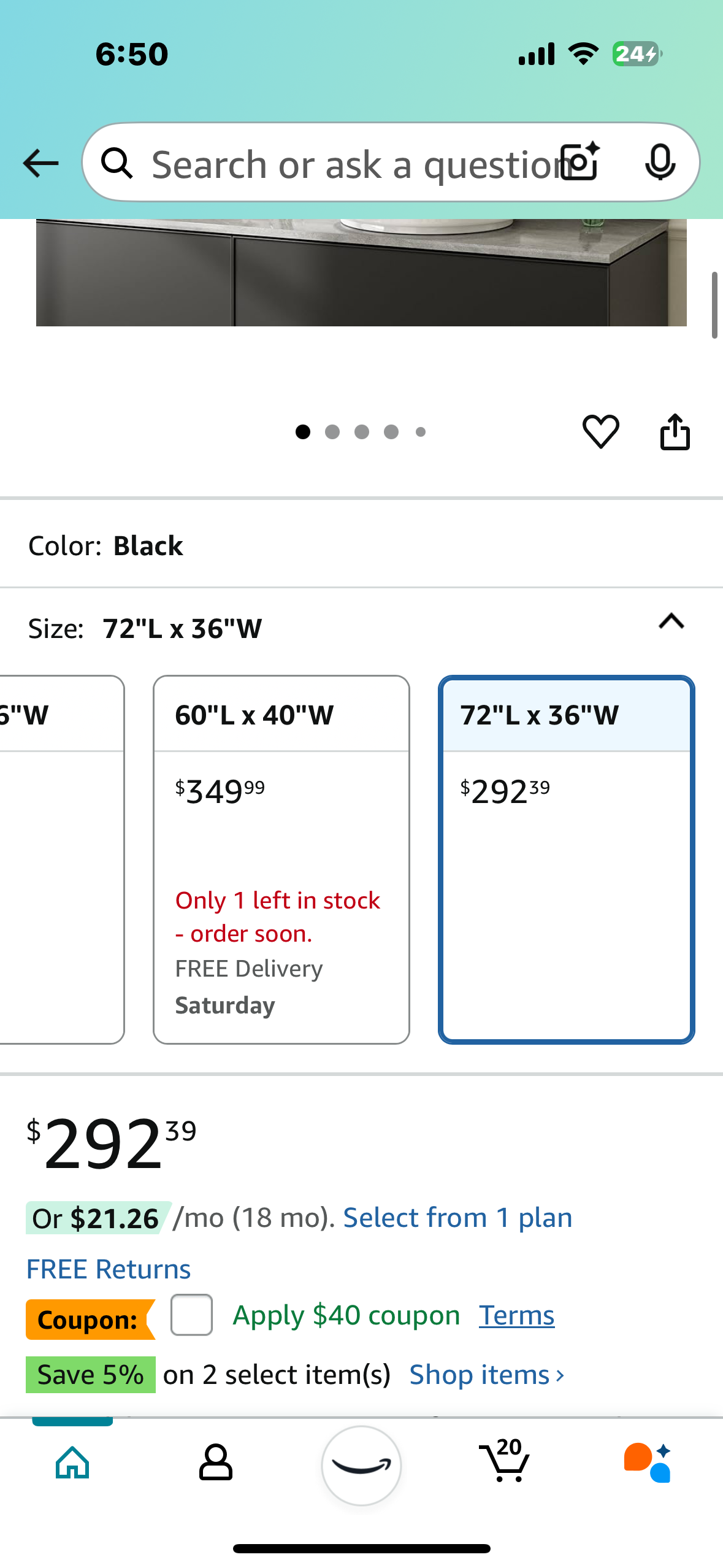 New - 72"x36" Rectangular Mirror, Black Metal Frame,Bathroom, Bedroom, Living Room, Entryway (M325)