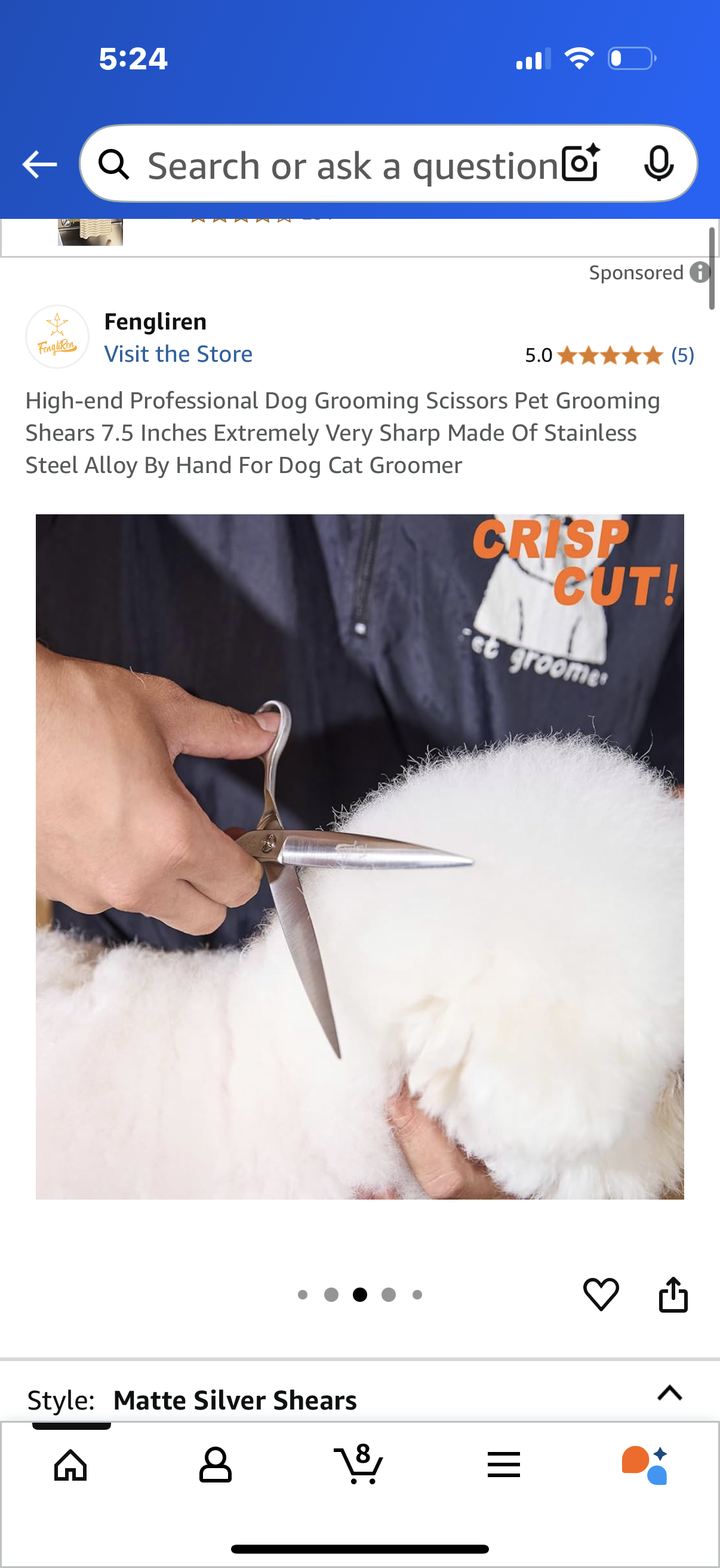 High-end Professional Dog Grooming Scissors Pet Grooming Shears 7.5 Inches Extremely Very Sharp Made Of Stainless Steel Alloy By Hand For Dog Cat Groomer