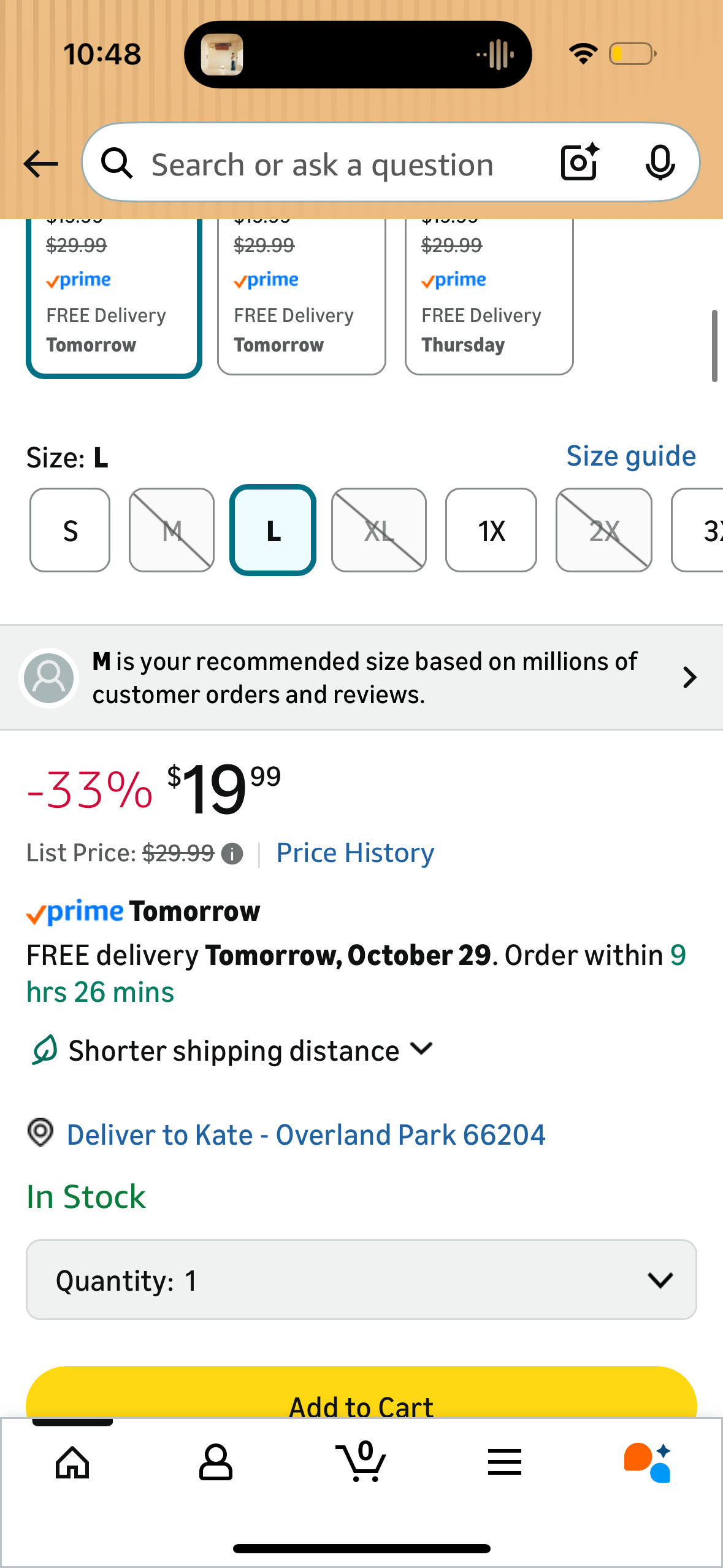 Women’s Pajama Set, Red and Green (Size Large)