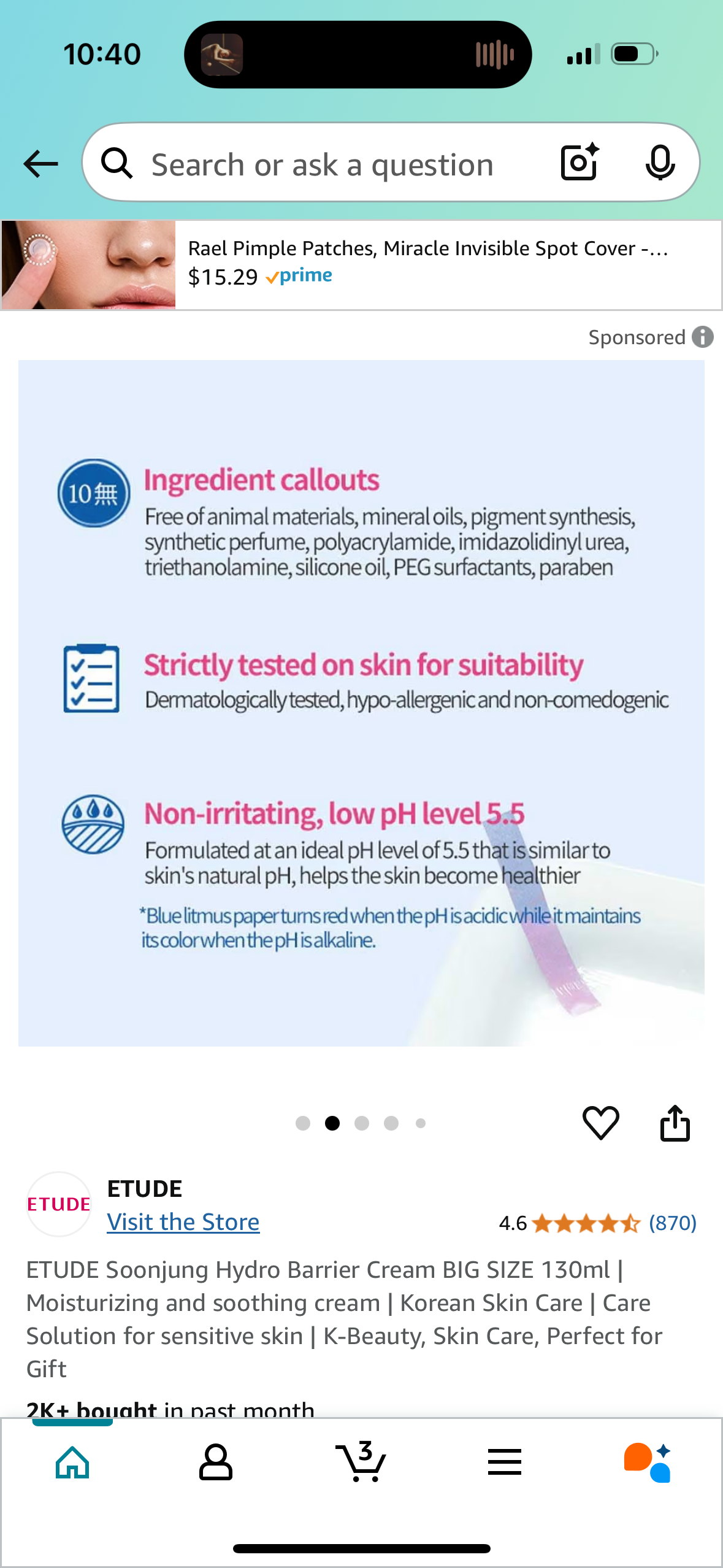 ETUDE Soonjung Hydro Barrier Cream BIG SIZE 130ml | Moisturizing and soothing cream | Korean Skin Care | Care Solution for sensitive skin | K-Beauty, Skin Care, Perfect for Gift