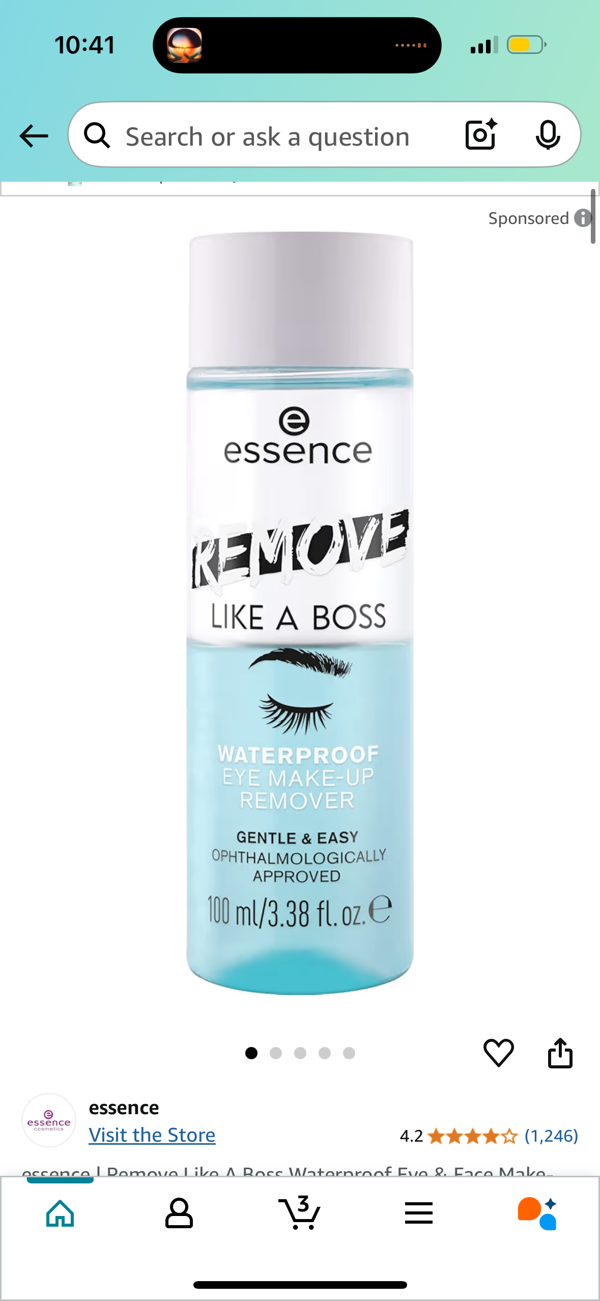 essence | Remove Like A Boss Waterproof Eye & Face Make-Up Remover | Bi-Phase, Gentle & Caring, Easy to Remove | Vegan & Cruelty Free | Free from Parabens, & Microplastic Particles
