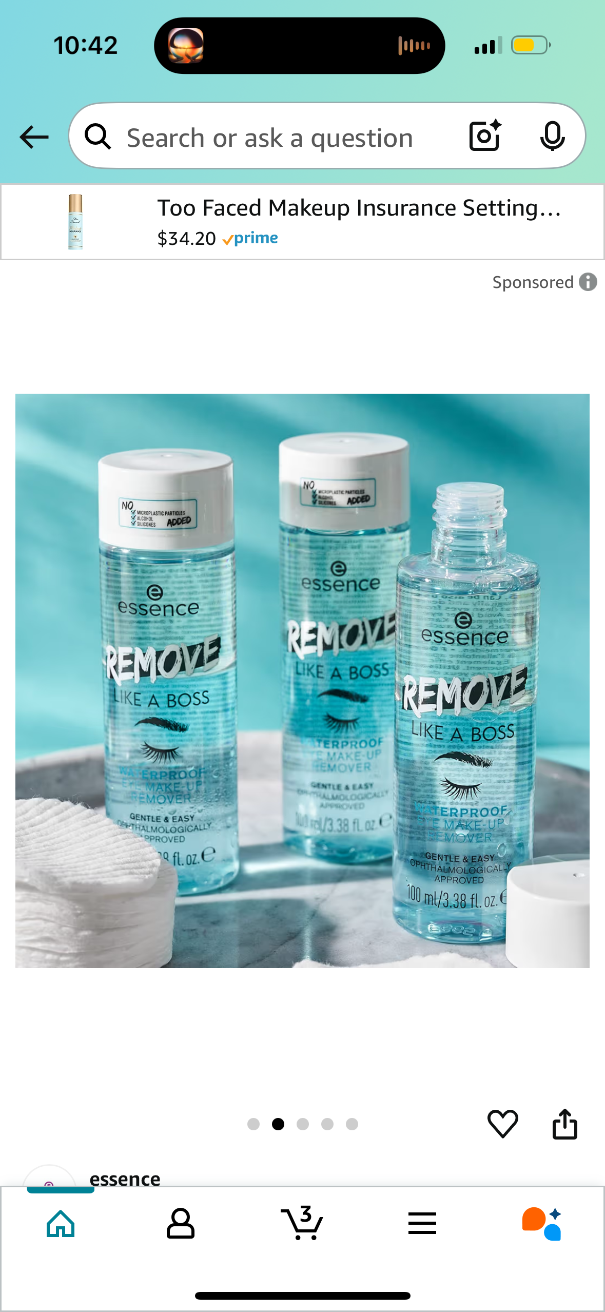 essence | Remove Like A Boss Waterproof Eye & Face Make-Up Remover | Bi-Phase, Gentle & Caring, Easy to Remove | Vegan & Cruelty Free | Free from Parabens, & Microplastic Particles