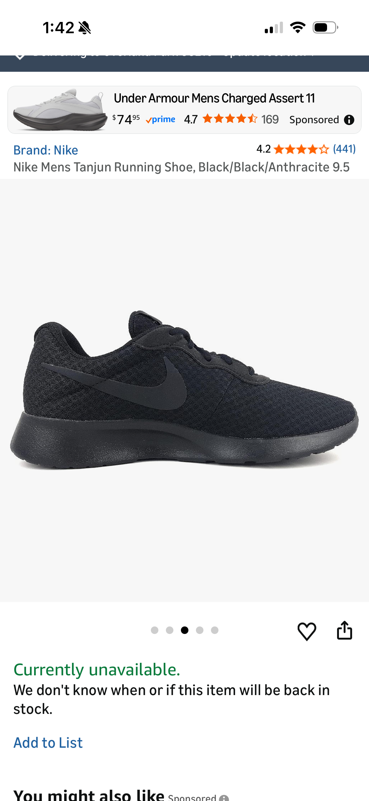 Nike Mens Tanjun Running Shoe, Black/Black/Anthracite (Size US Men’s 7.5/Women’s 9)
