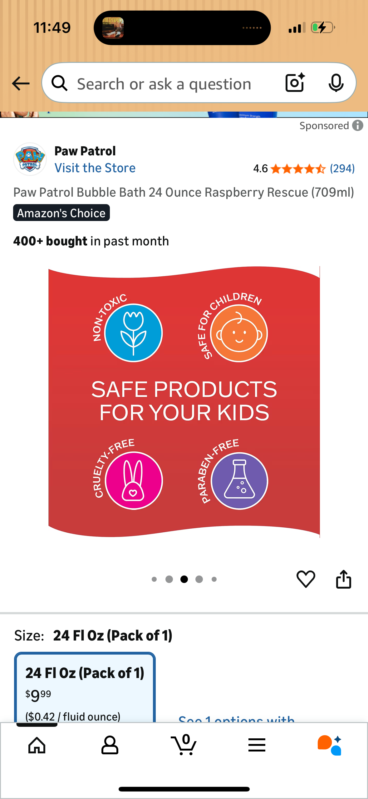 Paw Patrol Bubble Bath 24 Ounce Raspberry Rescue (709ml)