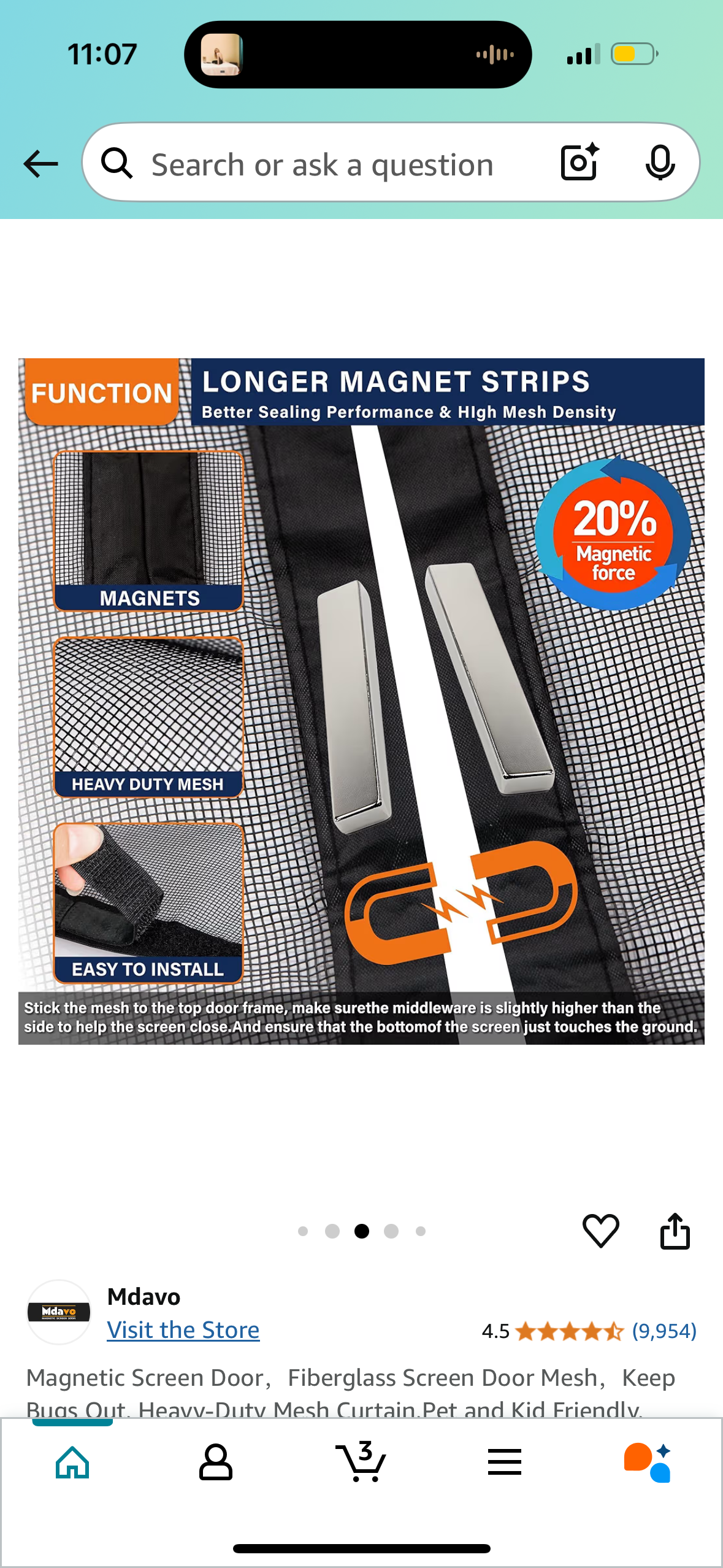 Magnetic Screen Door,Fiberglass Screen Door Mesh,Keep Bugs Out, Heavy-Duty Mesh Curtain,Pet and Kid Friendly, Works with Front Doors, Sliding Doors(32x80 Inch Fiberglass