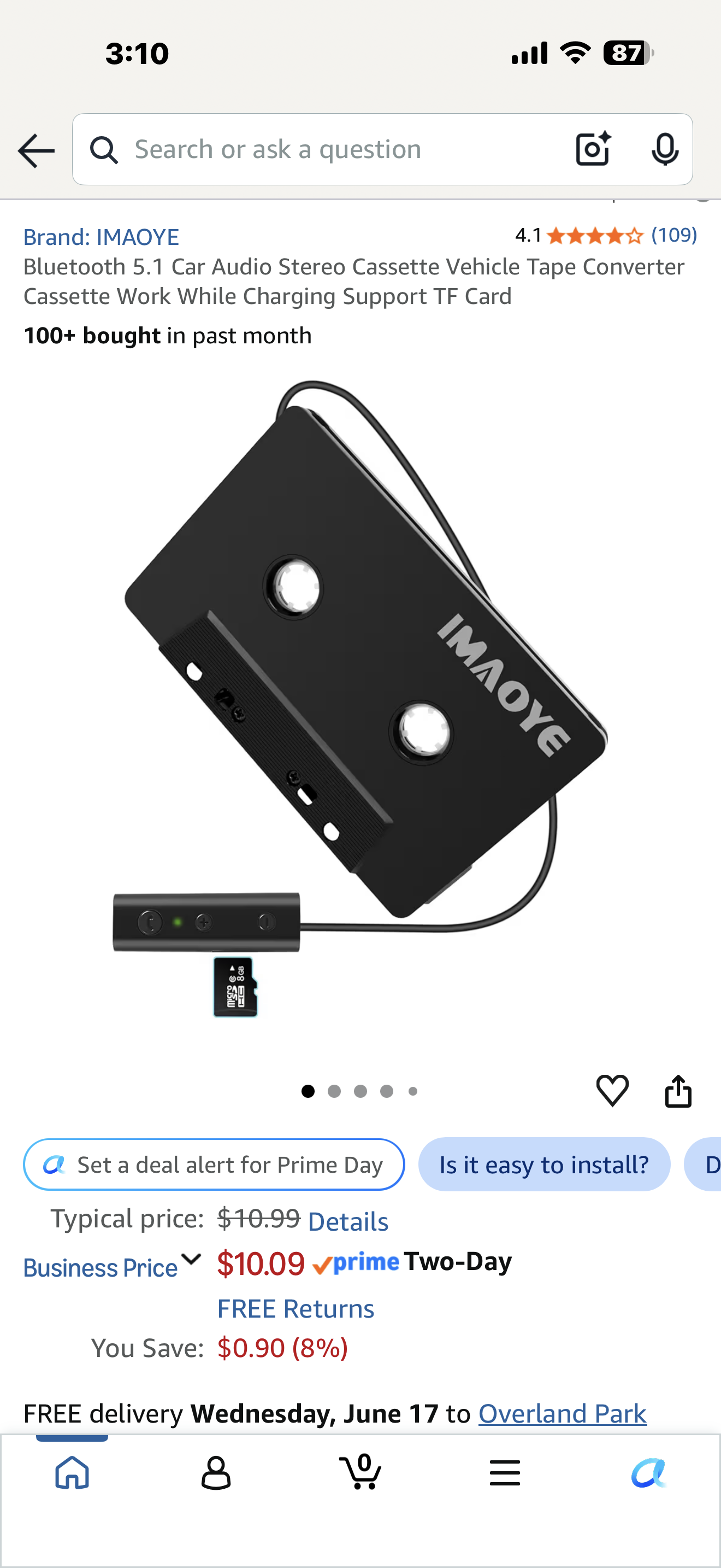 Bluetooth 5.1 Car Audio Stereo Cassette Vehicle Tape Converter Cassette Work While Charging Support TF Card