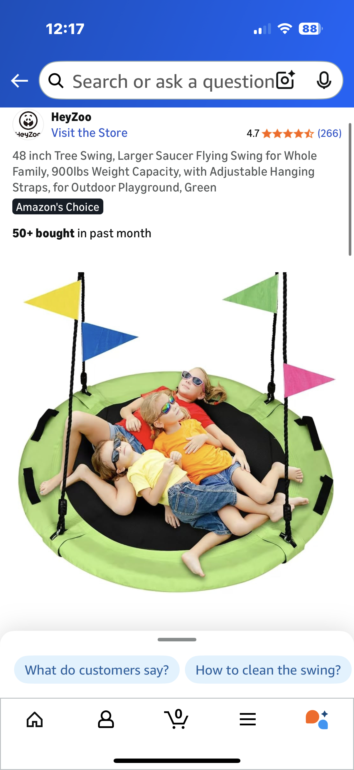 48 inch Tree Swing, Larger Saucer Flying Swing for Whole Family, 900lbs Weight Capacity, with Adjustable Hanging Straps, for Outdoor Playground, Green