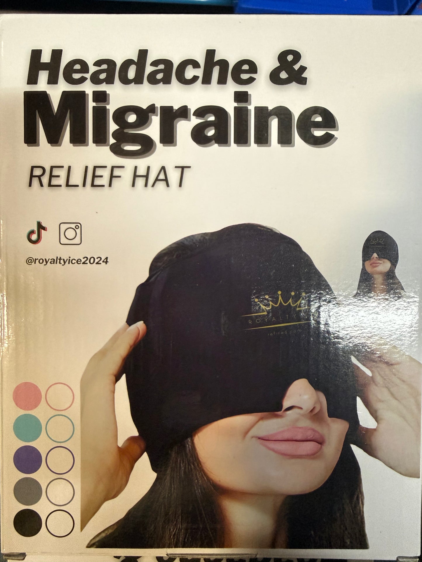 RoyaltyIce Migraine Relief Cap | Dual Gel Wrap for Cold or Heat Therapy | 360-Degree Migraine Headache Relief