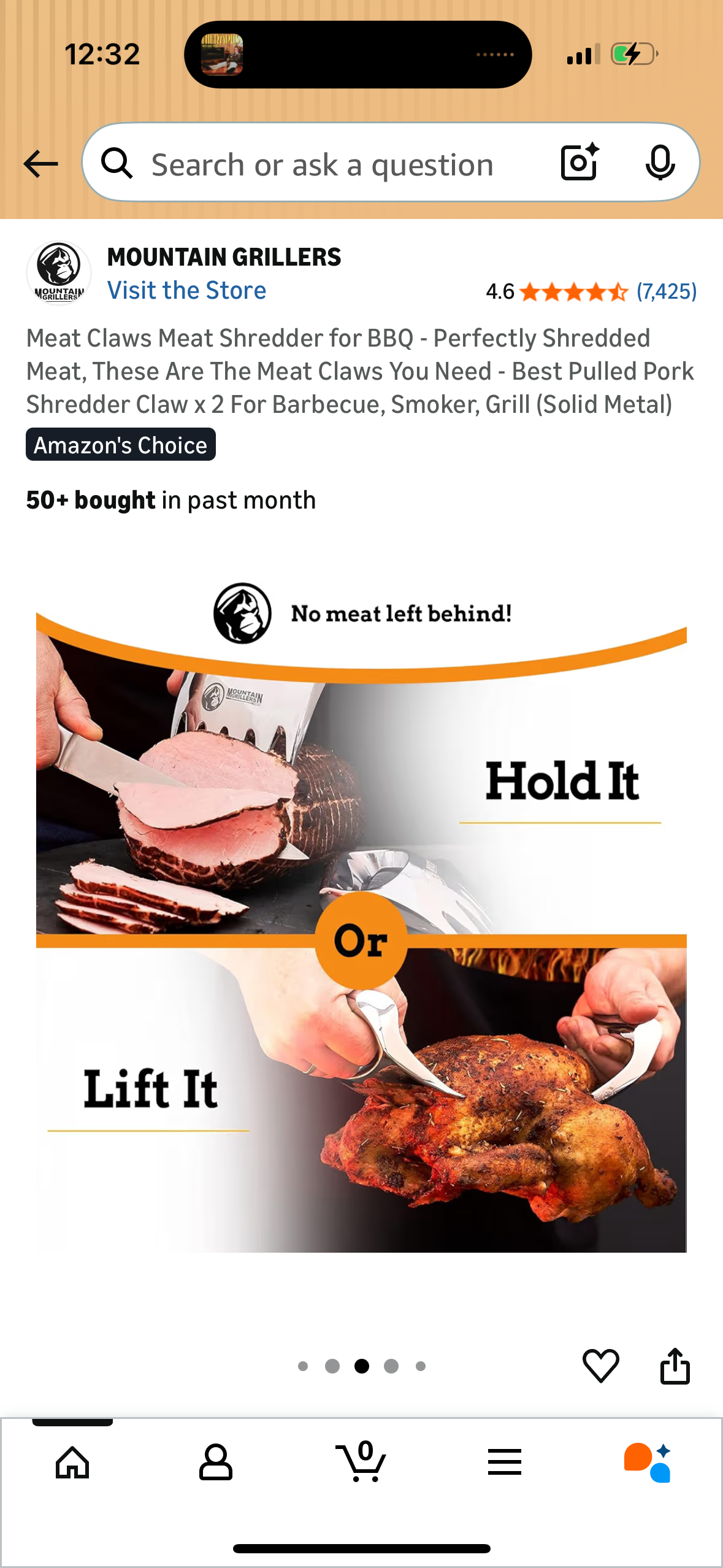 Meat Claws Meat Shredder for BBQ - Perfectly Shredded Meat, These Are The Meat Claws You Need - Best Pulled Pork Shredder Claw x 2 For Barbecue, Smoker, Grill (Solid Metal)