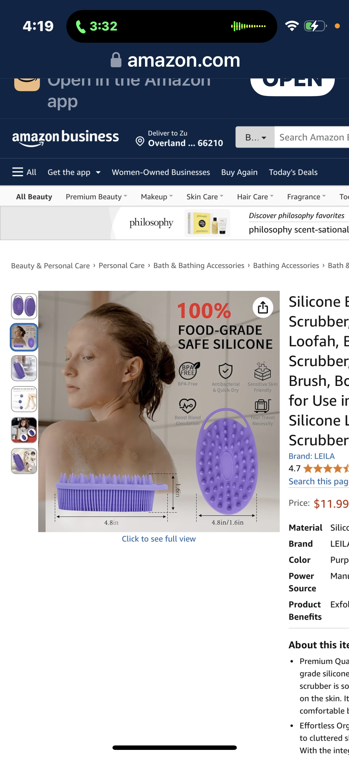 Silicone Loofah, Body Wash Scrubber, Body Scrub Brush, Body Scrubbers for Use in Shower, Silicone Loofah Body Scrubber