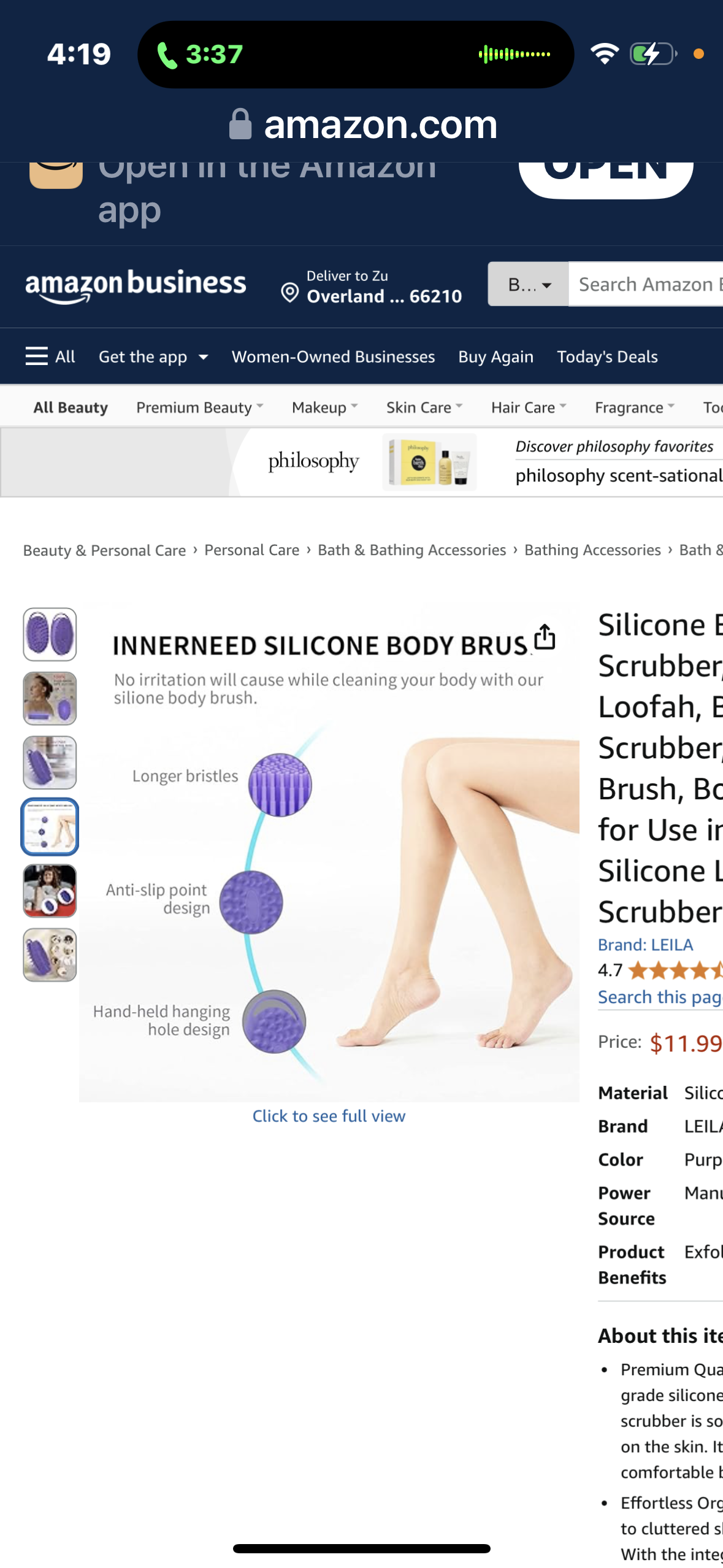 Silicone Loofah, Body Wash Scrubber, Body Scrub Brush, Body Scrubbers for Use in Shower, Silicone Loofah Body Scrubber