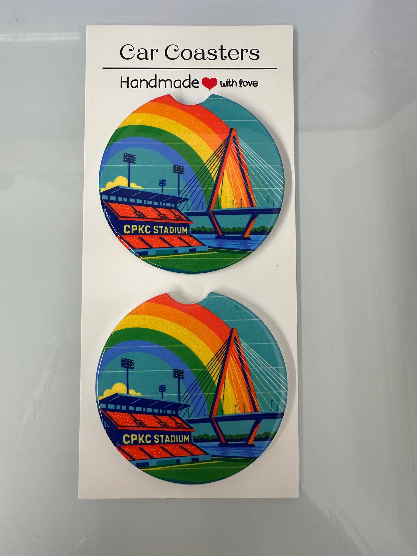 Current Women’s Soccer Stadium Ceramic Car Coasters for Cupholders