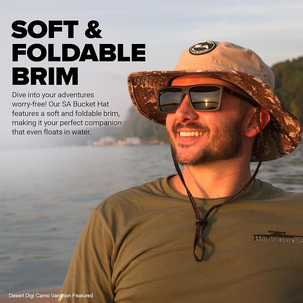 SA Company Bucket Hat | UV 50+ for Adults | Sun Protection with Adjustable Fit, Moisture-Wicking Fabric, Surge Military Camo