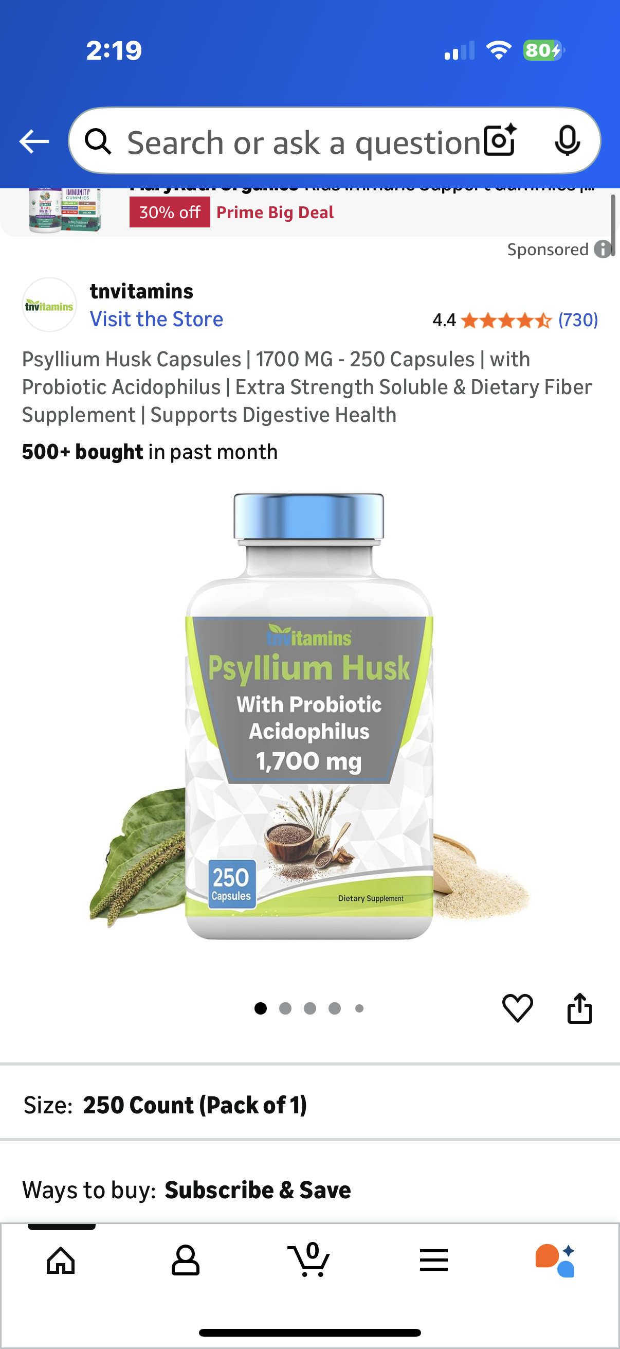 Psyllium Husk Capsules (Expires 12/25)