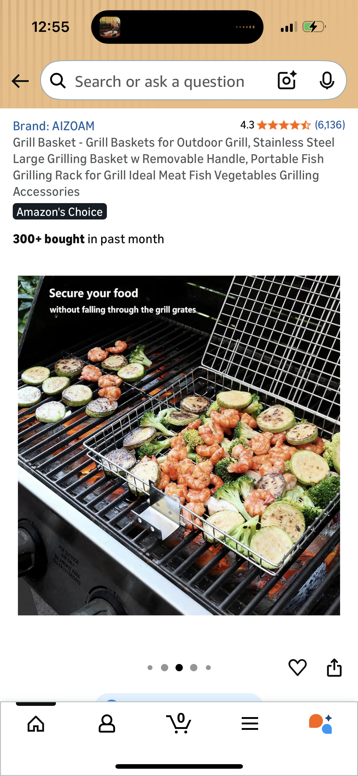 Grill Basket - Grill Baskets for Outdoor Grill, Stainless Steel Large Grilling Basket w Removable Handle, Portable Fish Grilling Rack for Grill Ideal Meat Fish Vegetables Grilling Accessories