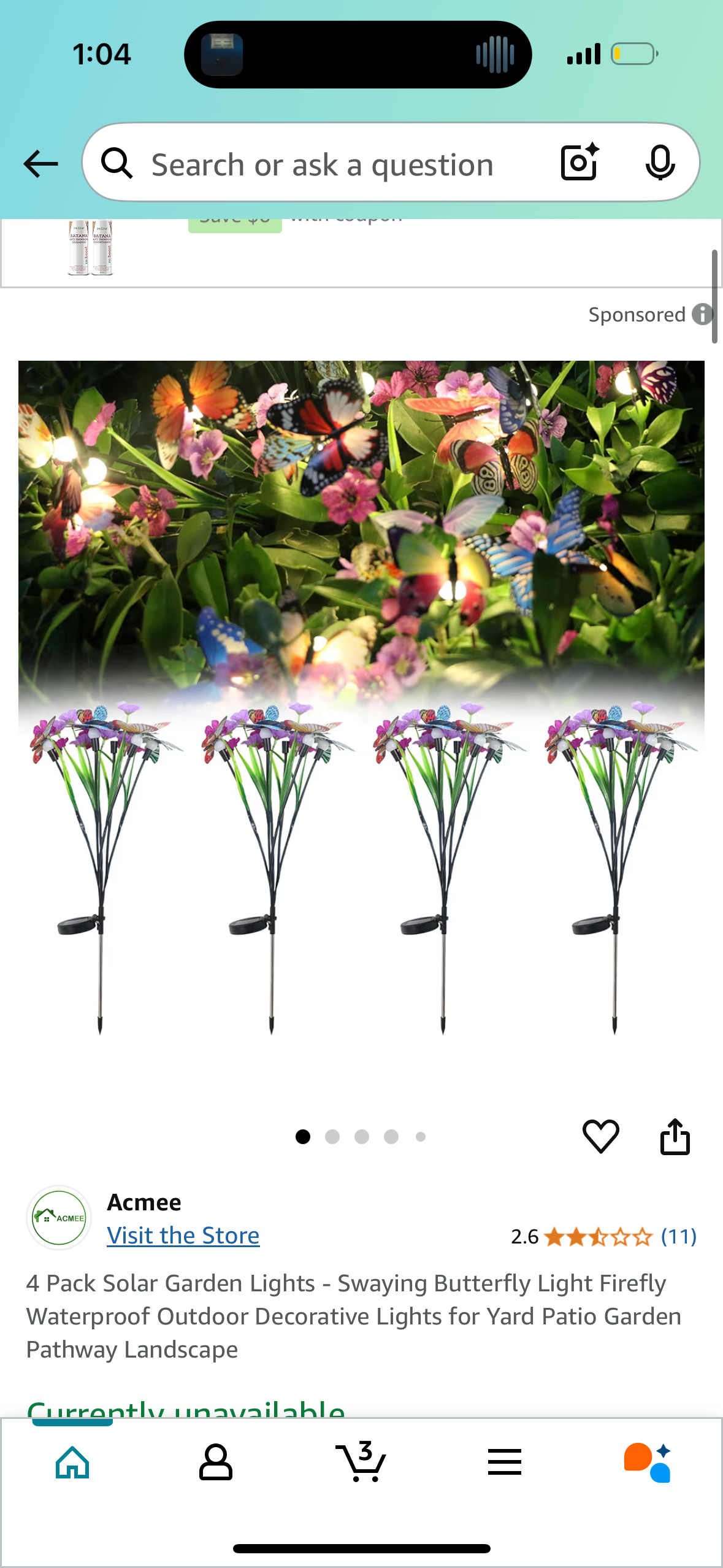 4 Pack Solar Garden Lights - Swaying Butterfly Light Firefly Waterproof Outdoor Decorative Lights for Yard Patio Garden Pathway Landscape
