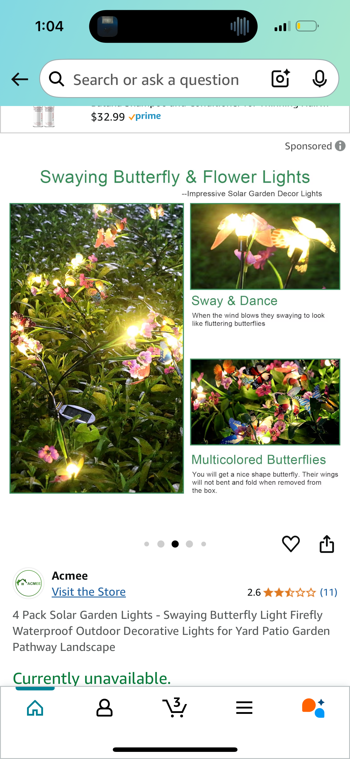 4 Pack Solar Garden Lights - Swaying Butterfly Light Firefly Waterproof Outdoor Decorative Lights for Yard Patio Garden Pathway Landscape
