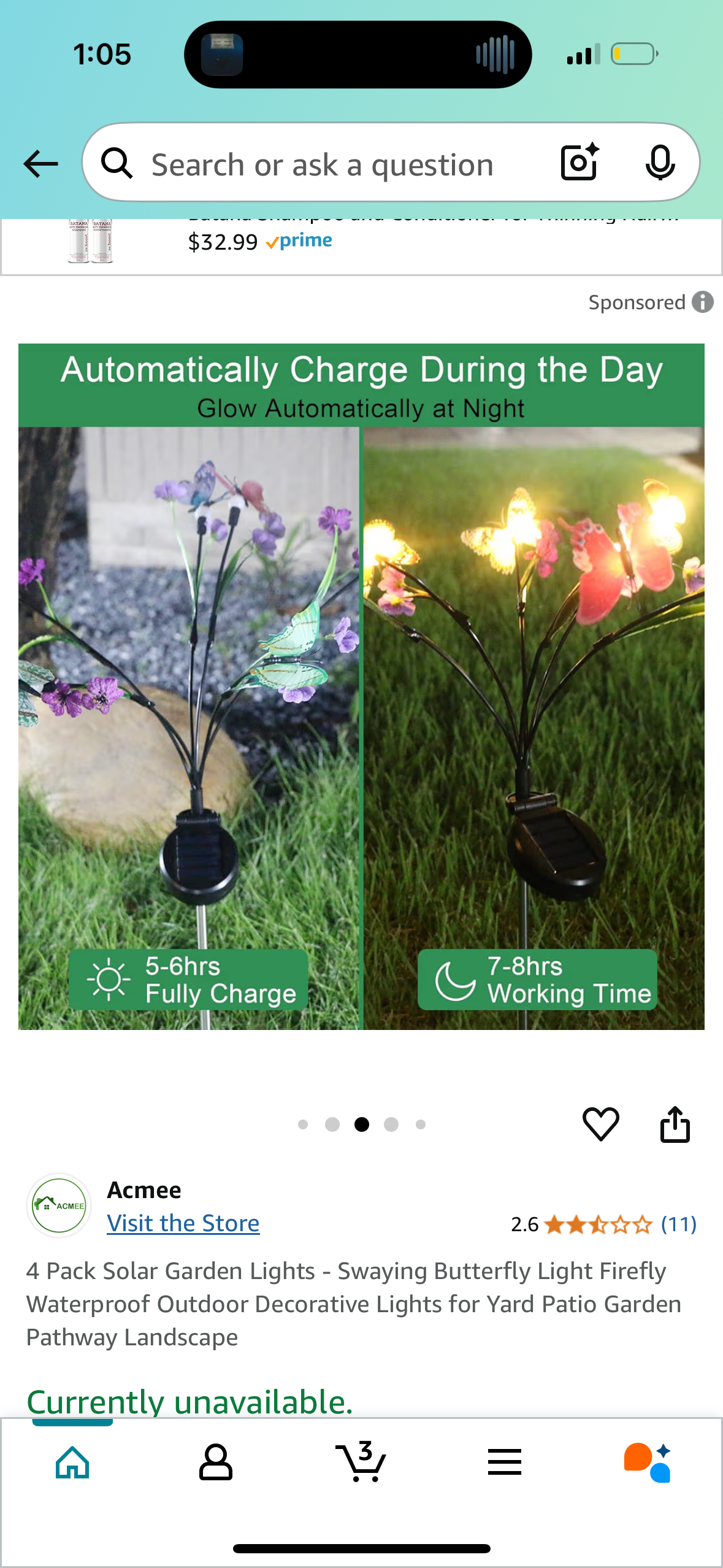 4 Pack Solar Garden Lights - Swaying Butterfly Light Firefly Waterproof Outdoor Decorative Lights for Yard Patio Garden Pathway Landscape