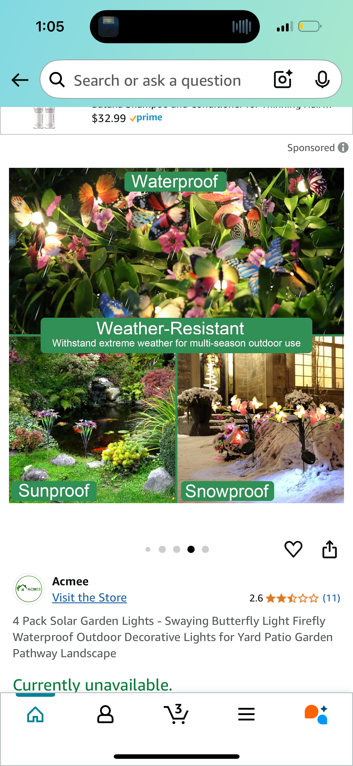4 Pack Solar Garden Lights - Swaying Butterfly Light Firefly Waterproof Outdoor Decorative Lights for Yard Patio Garden Pathway Landscape