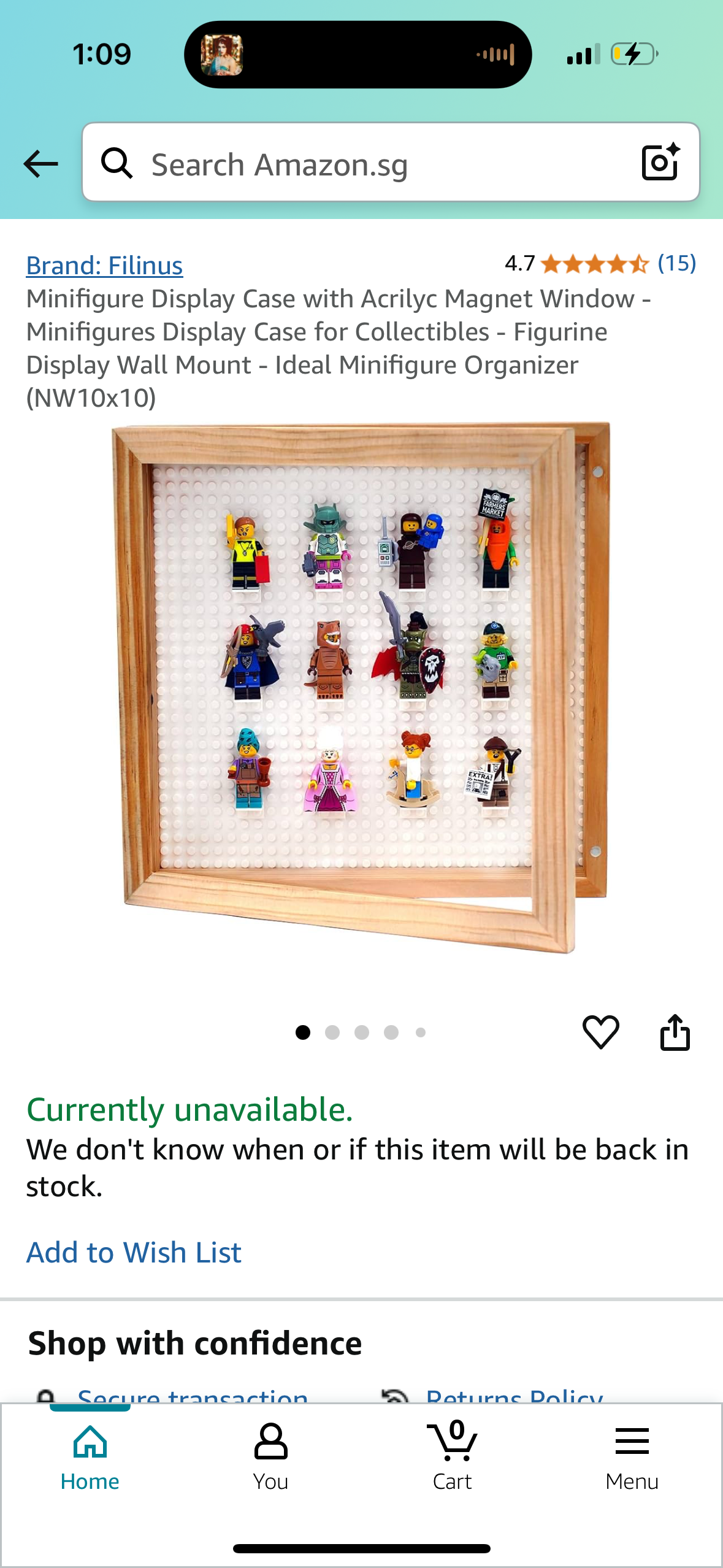 Minifigure Display Case with Acrilyc Magnet Window - Minifigures Display Case for Collectibles - Figurine Display Wall Mount - Ideal Minifigure Organizer (NW10x10)
