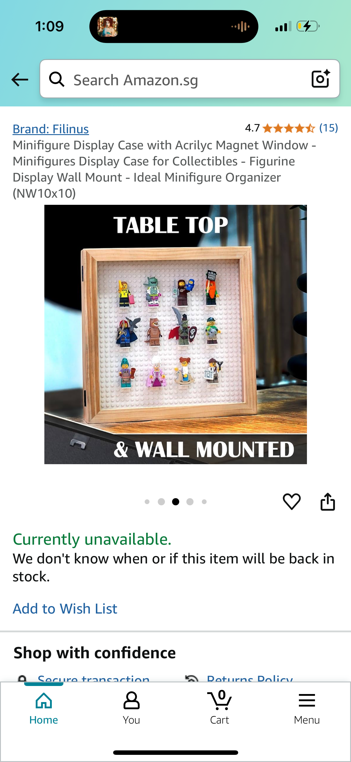 Minifigure Display Case with Acrilyc Magnet Window - Minifigures Display Case for Collectibles - Figurine Display Wall Mount - Ideal Minifigure Organizer (NW10x10)