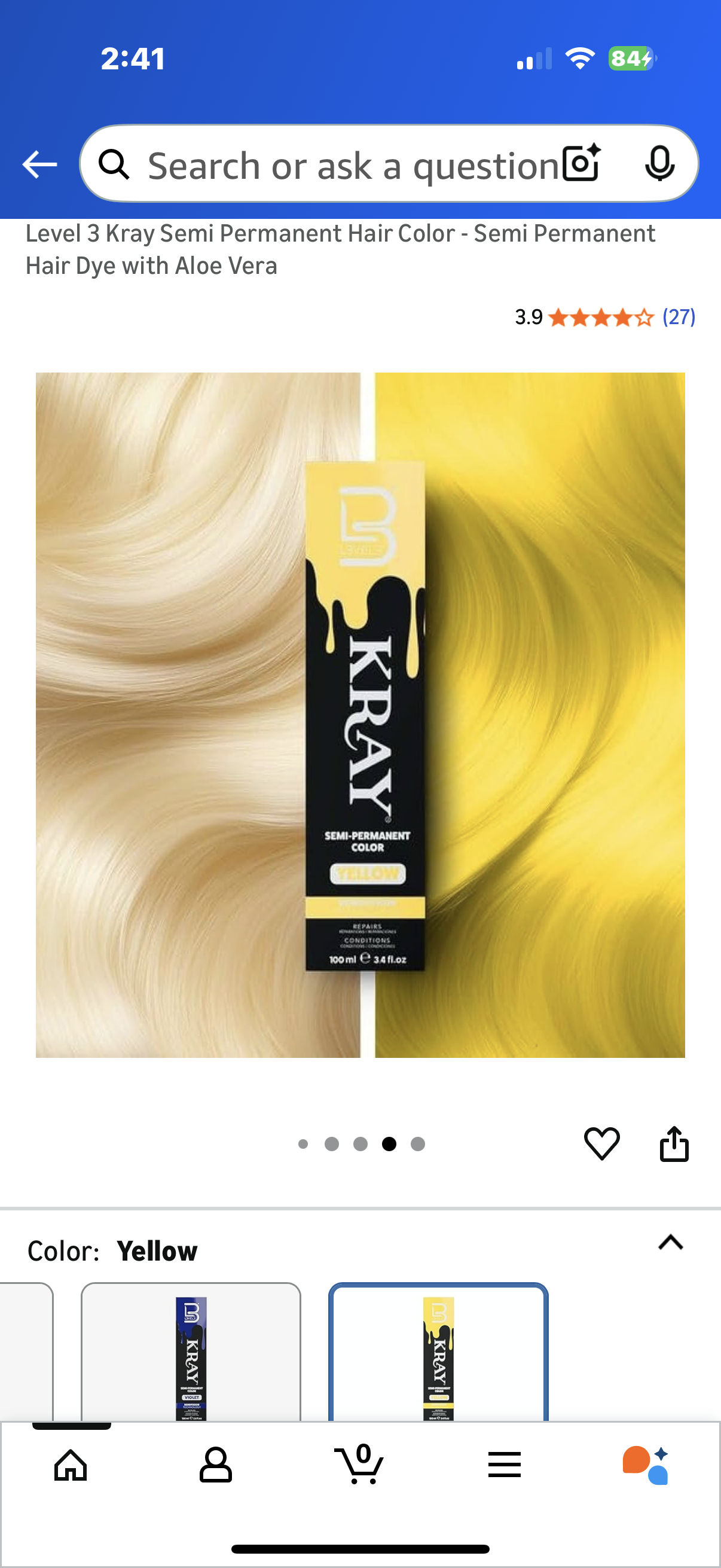 Level 3 Kray Semi Permanent Hair Color - Semi Permanent Hair Dye with Aloe Vera