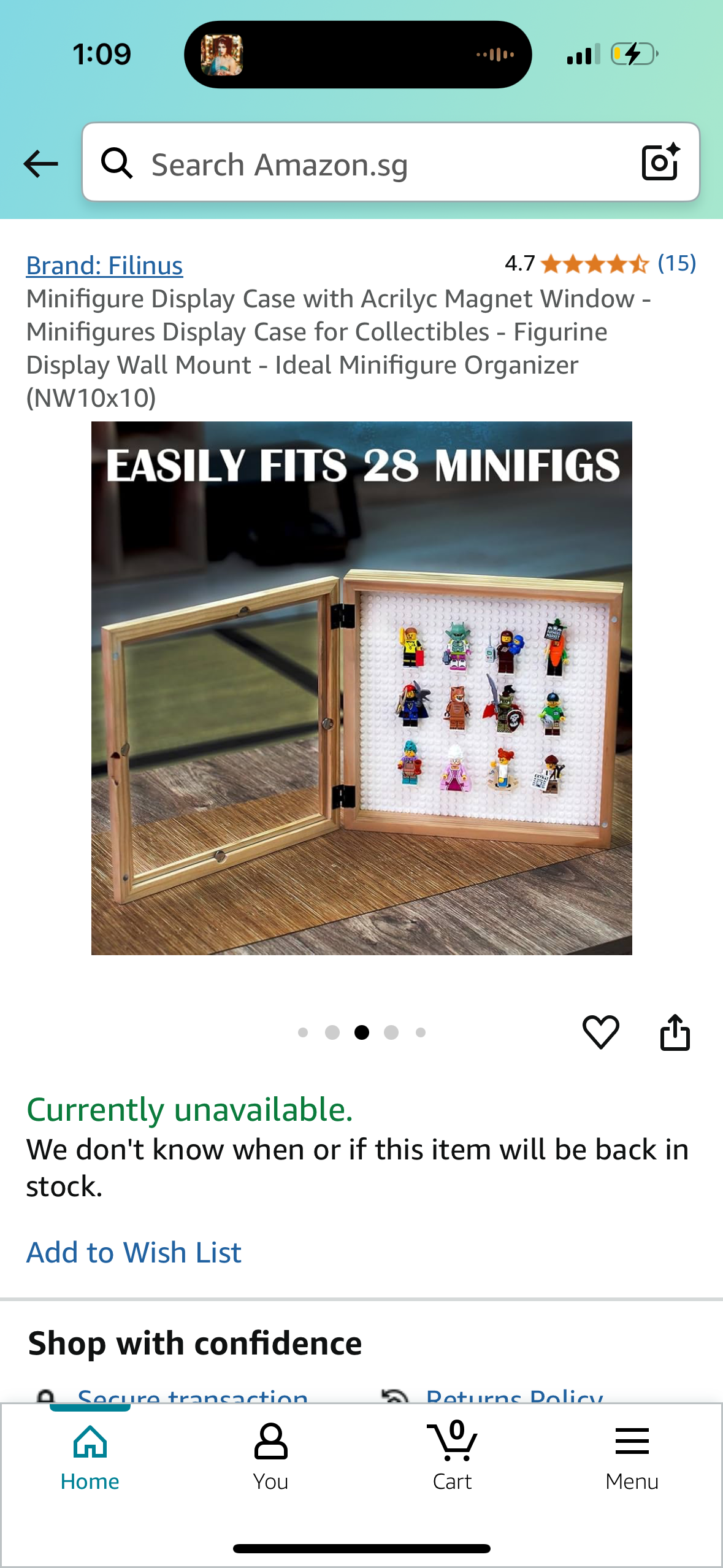 Minifigure Display Case with Acrilyc Magnet Window - Minifigures Display Case for Collectibles - Figurine Display Wall Mount - Ideal Minifigure Organizer (NW10x10)