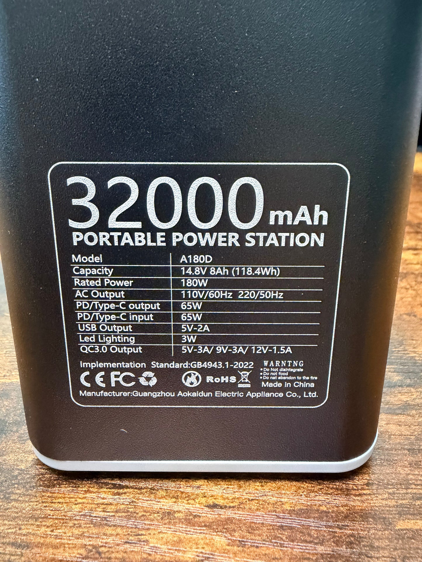 Portable 180W Charging Station Battery