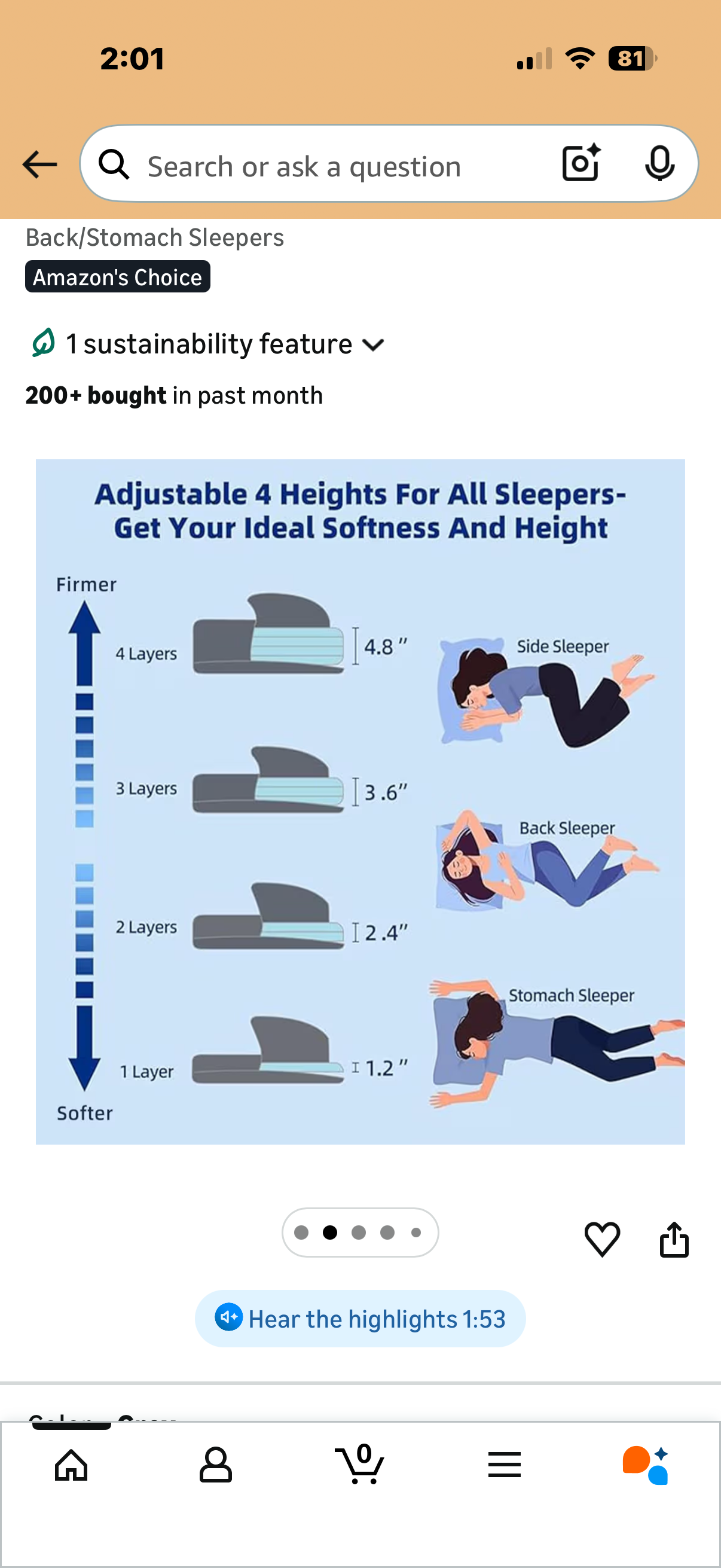 LOFE Adjustable Memory Foam Pillow - 4 Heights from 1.2 to 4.8in, Cervical Pillow for Neck Pain Relief, CertiPUR-US Neck Support Pillow for Side Sleepers, Thin Pillow for Back/Stomach Sleepers