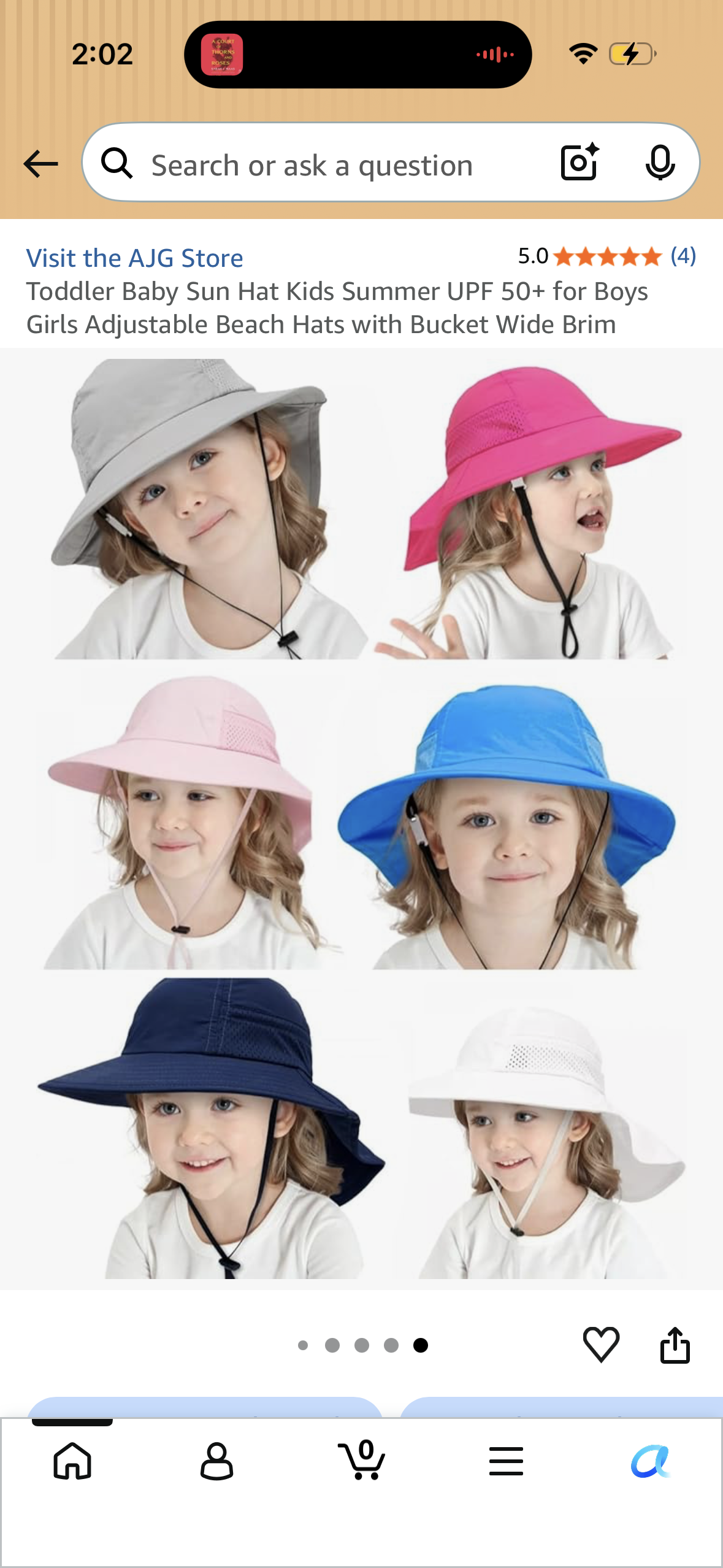 Toddler Baby Sun Hat Kids Summer UPF 50+ for Boys Girls Adjustable Beach Hats with Bucket Wide Brim (Size 5-12 Years)