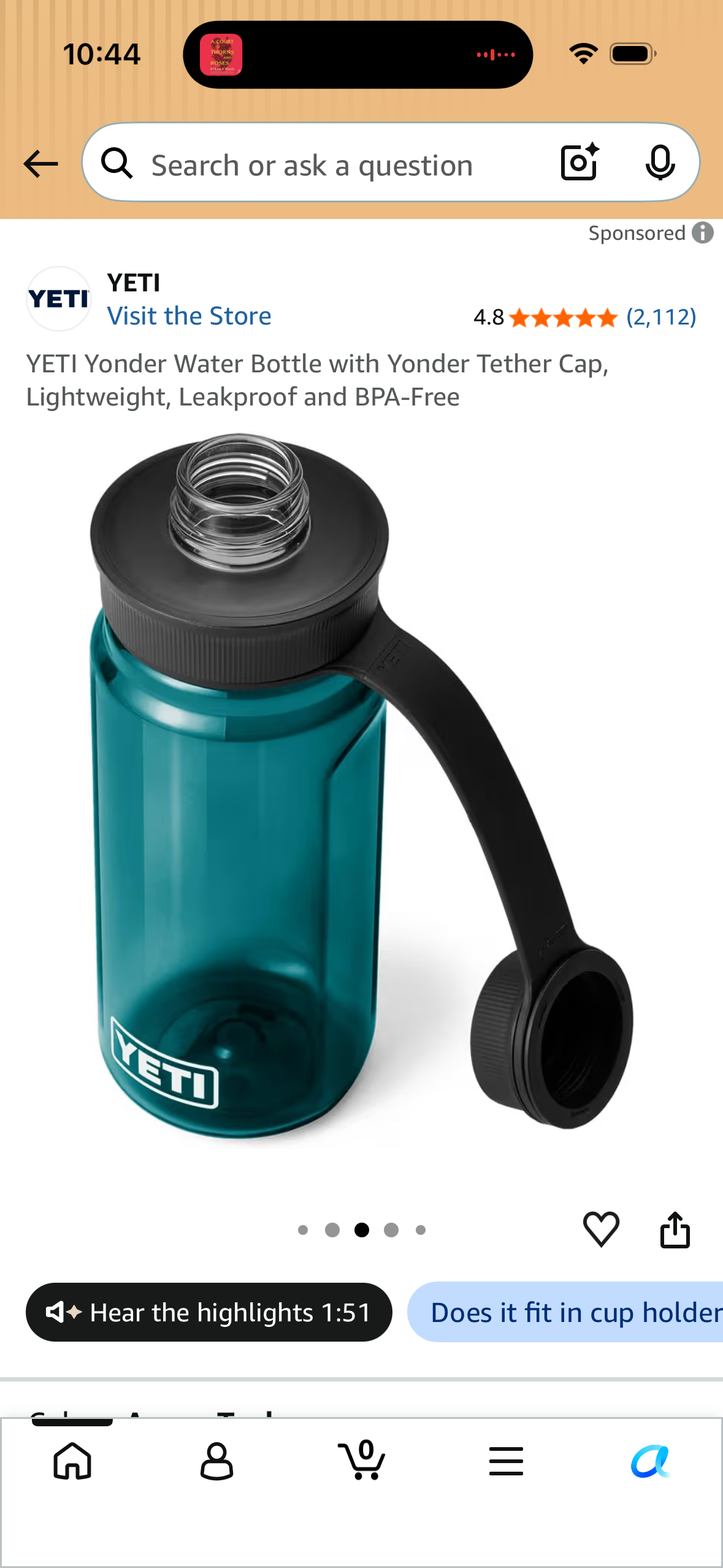 2 PM DoorBuster - YETI Yonder Water Bottle